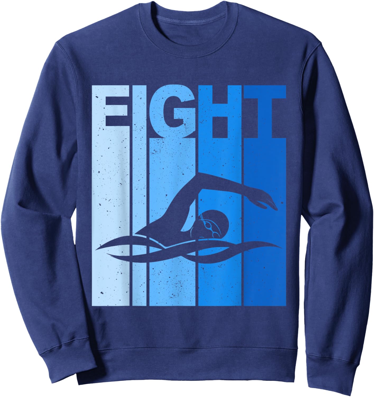 8th Birthday Swimming 8 Year Old Birthday Swimmer Sweatshirt - Sweatshirt | Navy