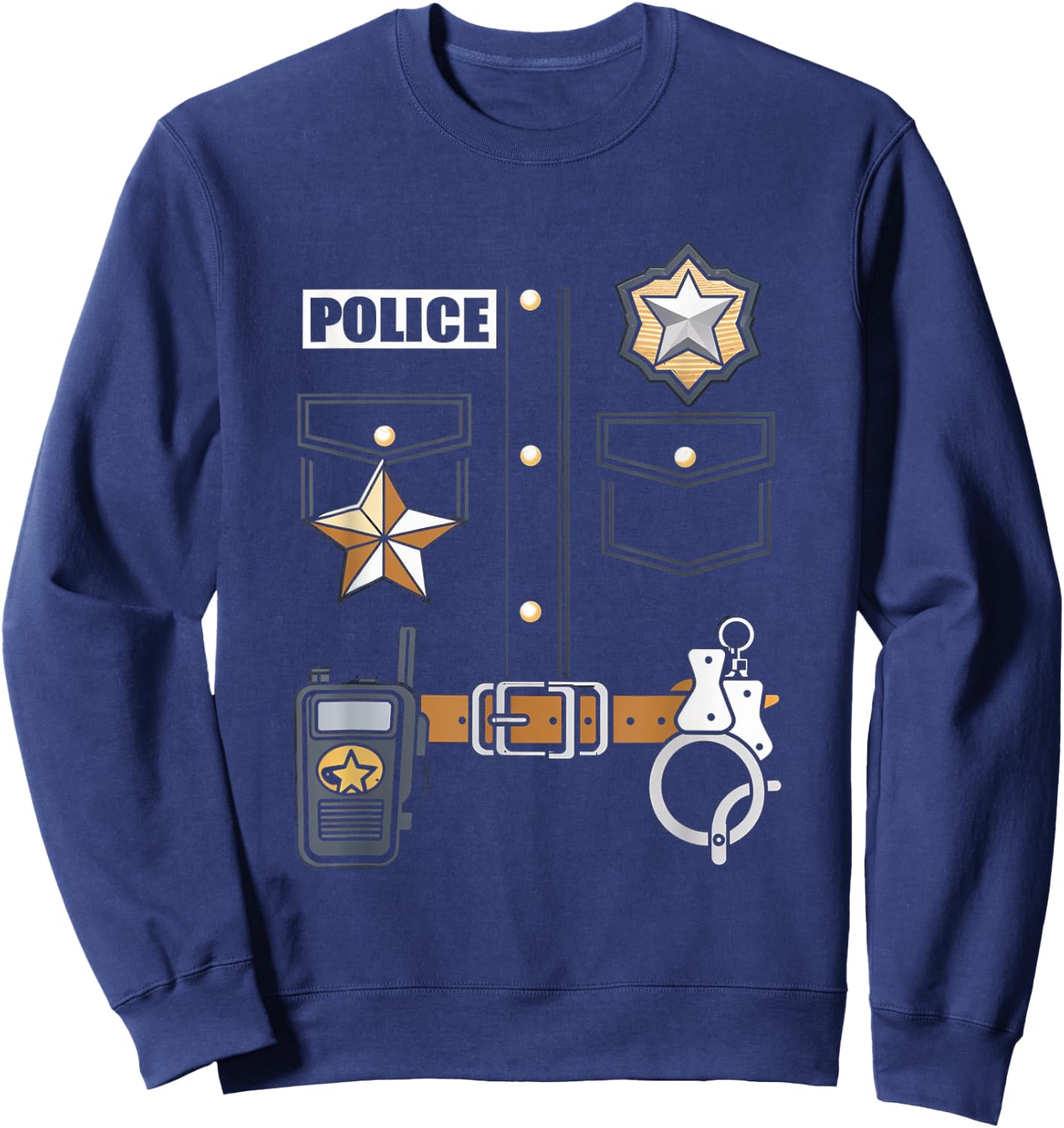 Police Officer Badge Star Uniform Police Cops Sweatshirt - Sweatshirt | Navy