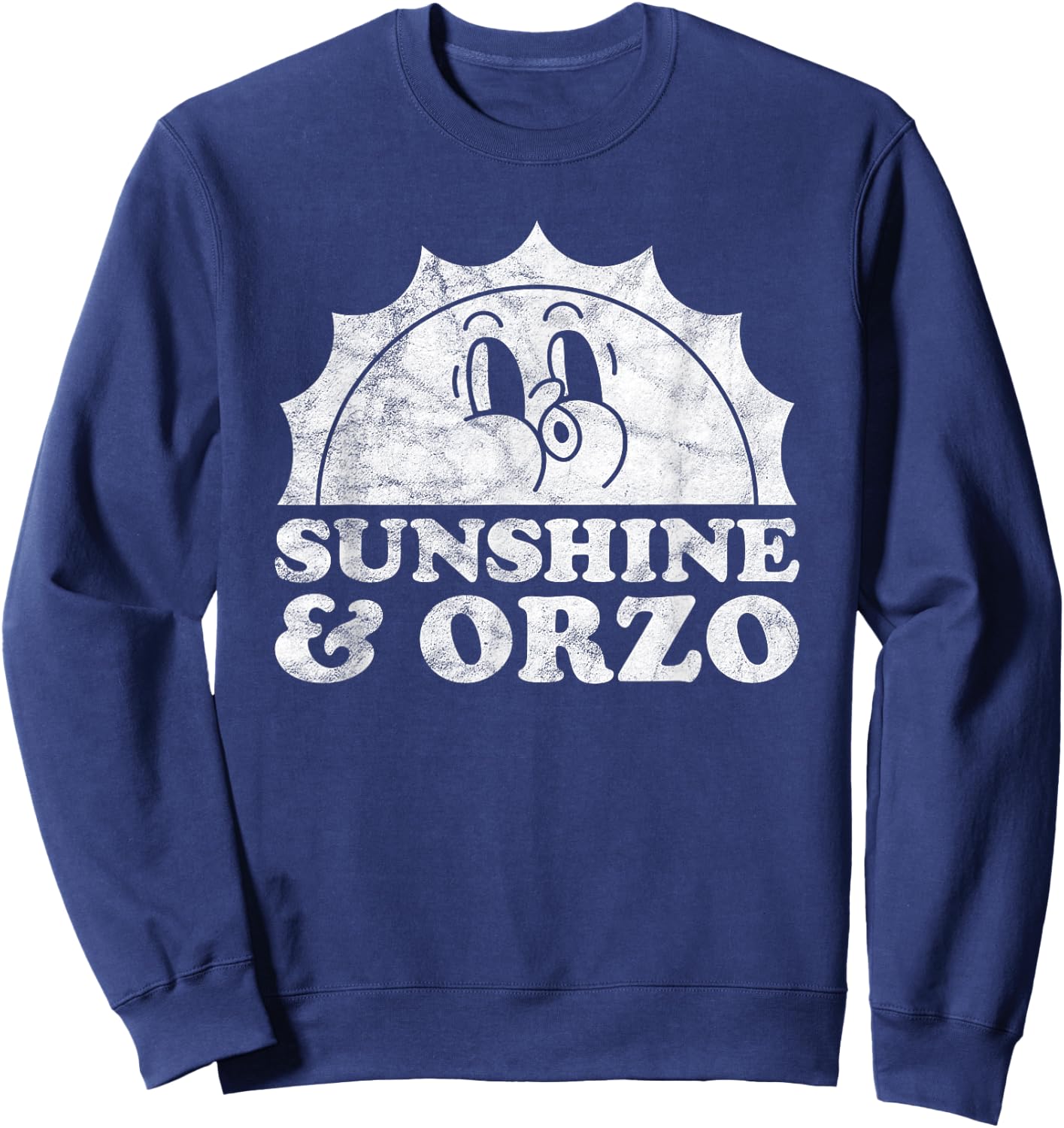 Sunshine and Orzo Retro Vintage Sun Pasta Women Kids Sweatshirt - Sweatshirt | Navy