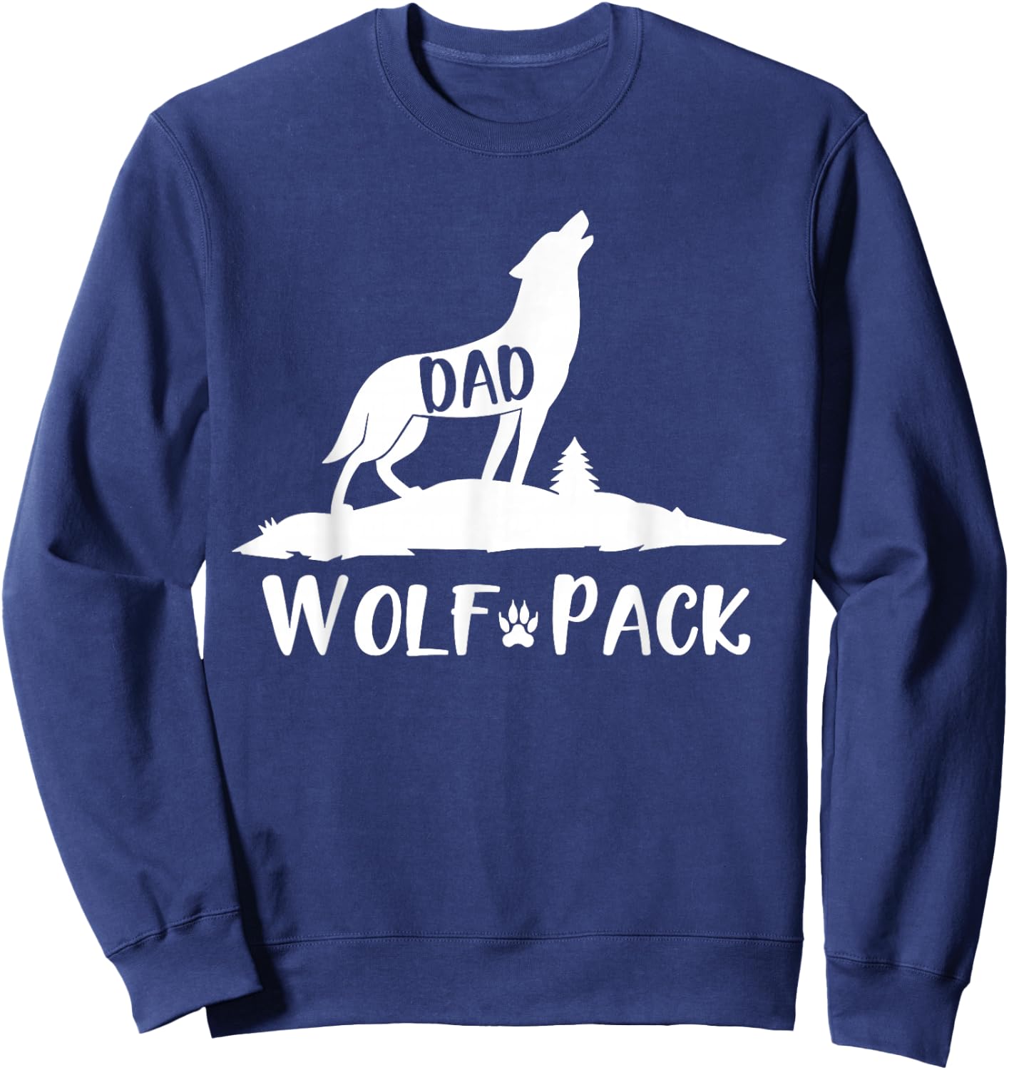 Wolf Pack Matching Family Dad Wolf Wolves Sweatshirt - Sweatshirt | Navy