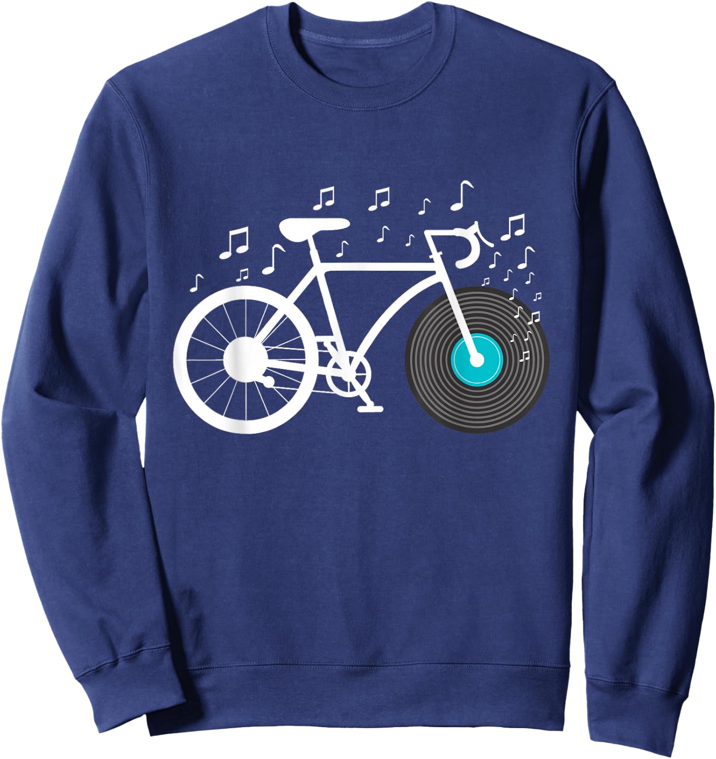 Bicycle Vinyl Record - Cyclist Bike LP Music Collector Sweatshirt - Sweatshirt | Navy