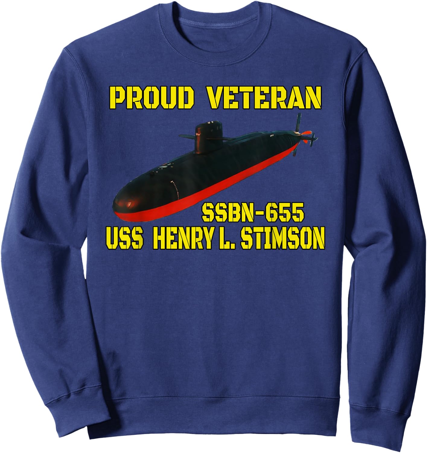 USS Stimson SSBN-655 Submarine Veterans Day Father Grandpa Sweatshirt - Sweatshirt | Navy