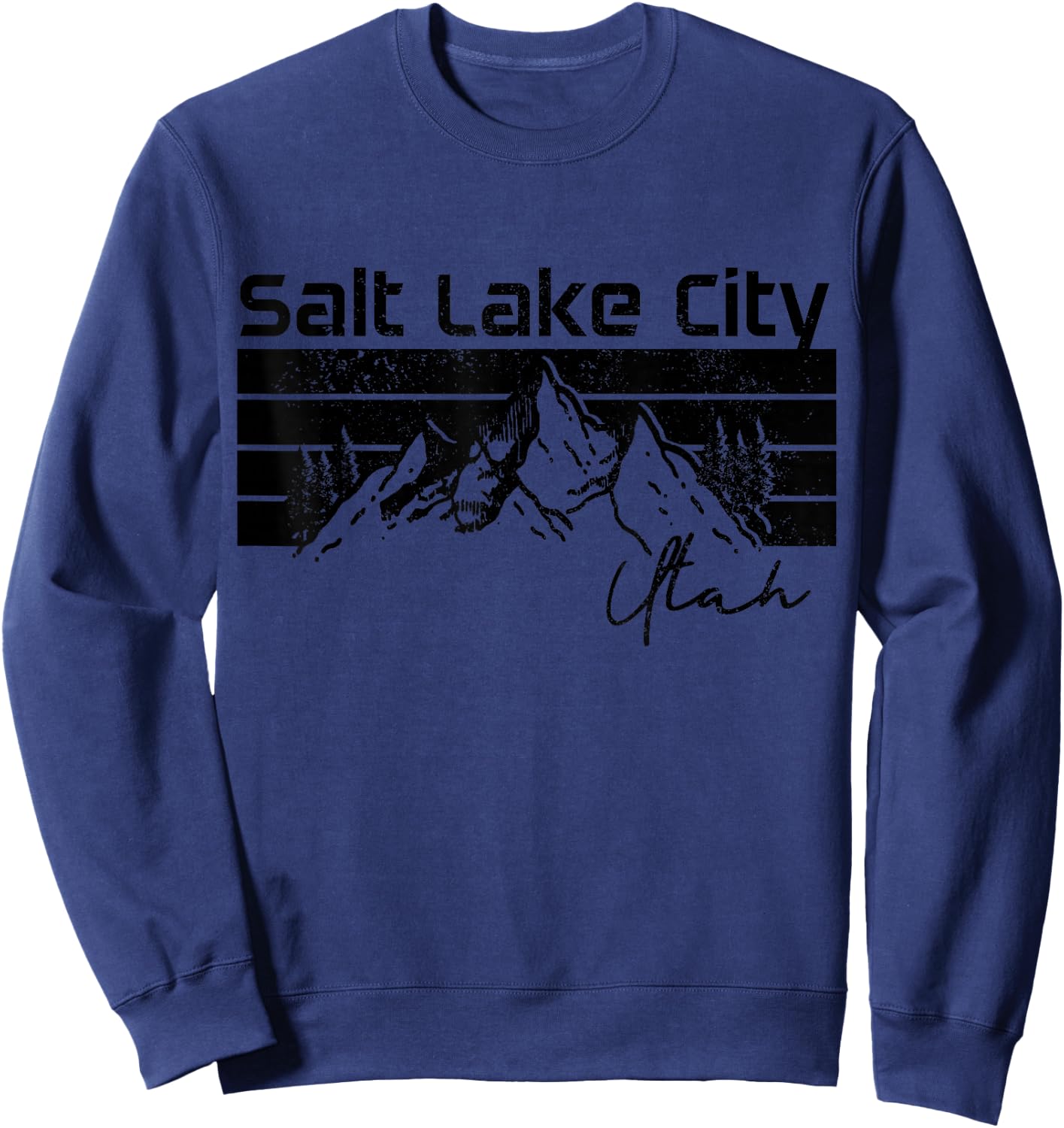 Salt Lake City Utah Souvenir Pride Vintage Mountains Sweatshirt - Sweatshirt | Navy