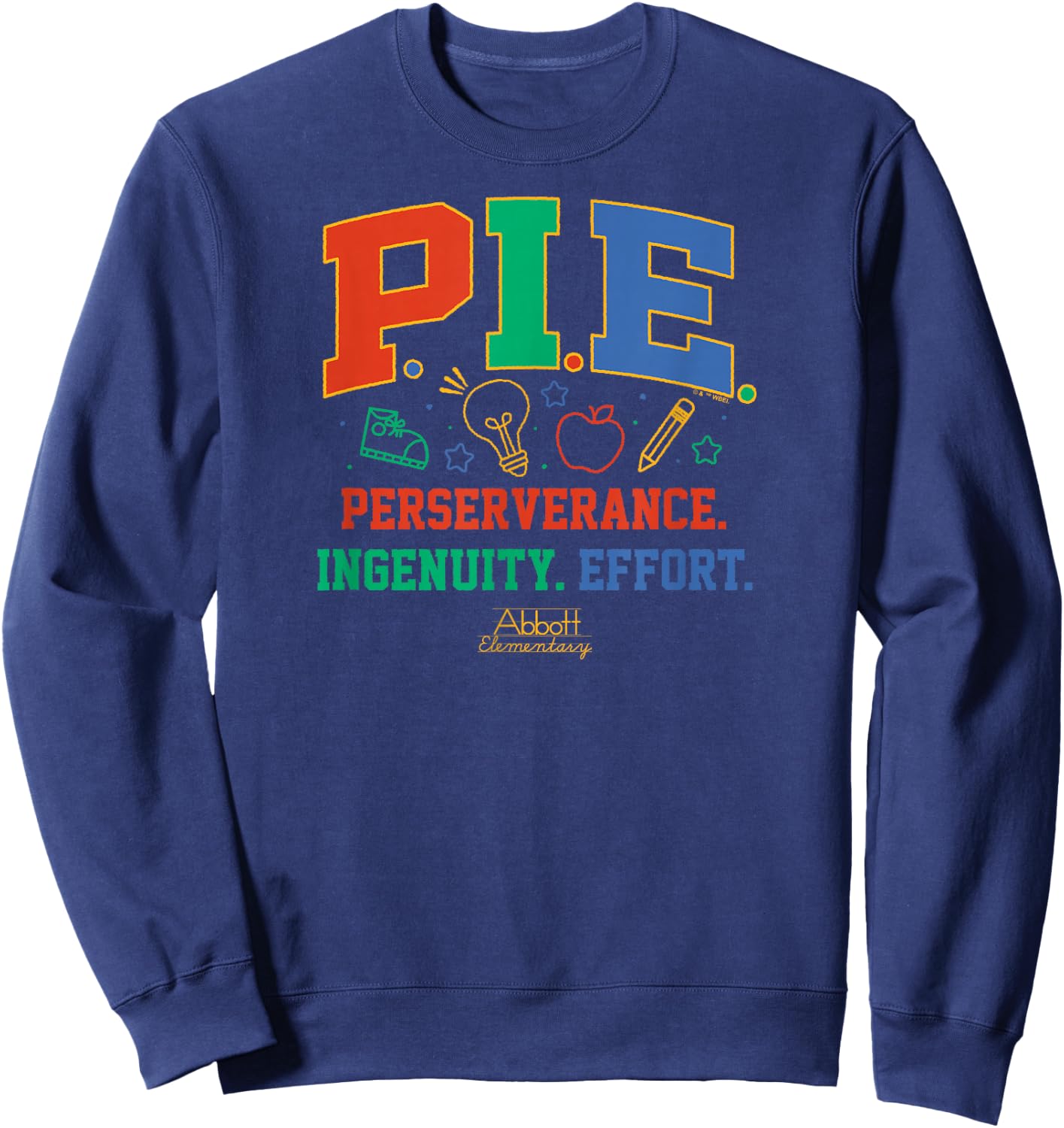 Abbott Elementary - Janine PIE Perseverance Ingenuity Effort Sweatshirt - Sweatshirt | Navy