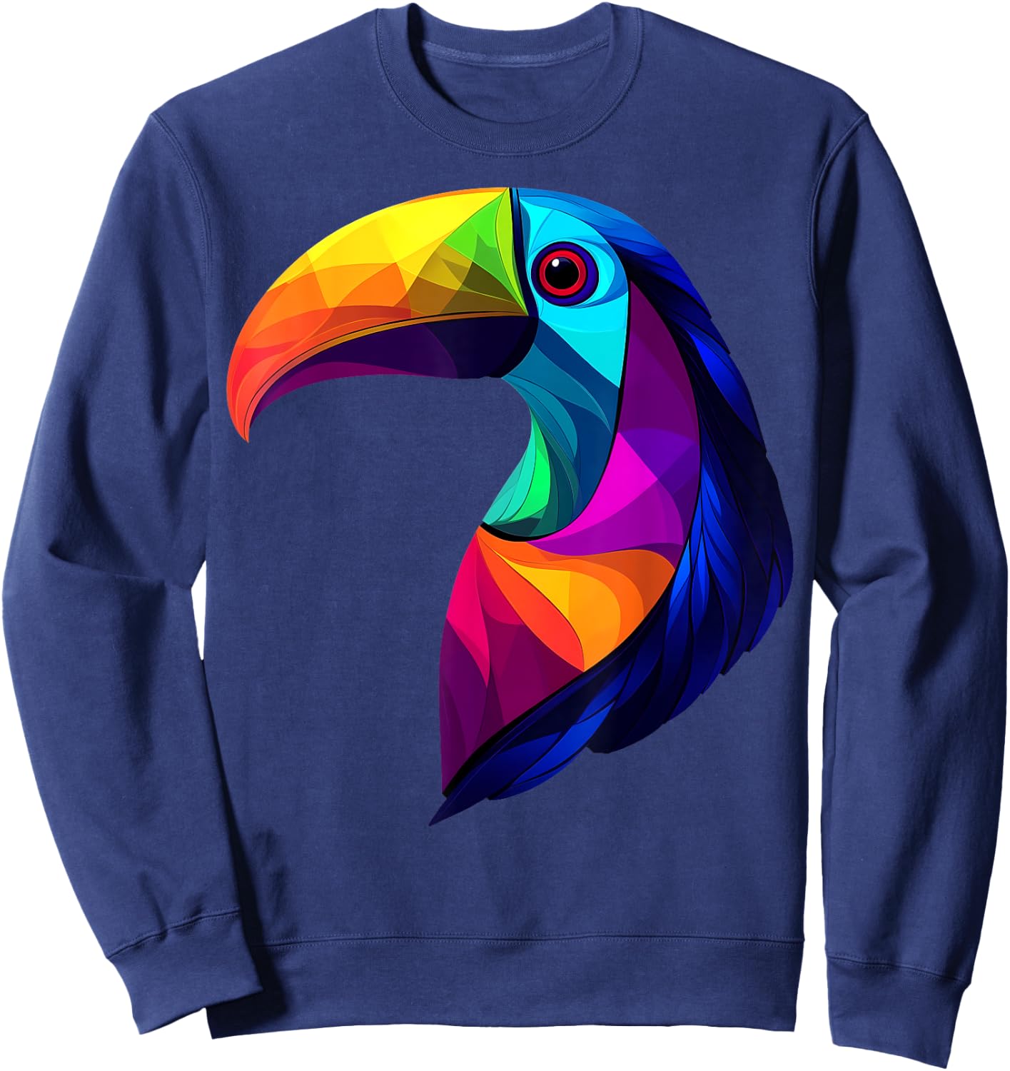 Colorful Toucan Vibrant Rainforest Jungle Animals Black Sweatshirt - Sweatshirt | Navy