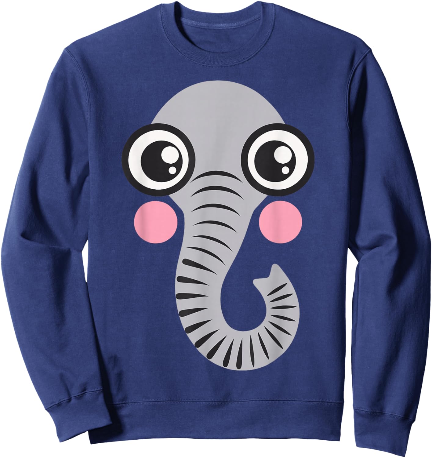 Elephant Shirt Adult Kids Men Women Elephant Face Costume Sweatshirt - Sweatshirt | Navy