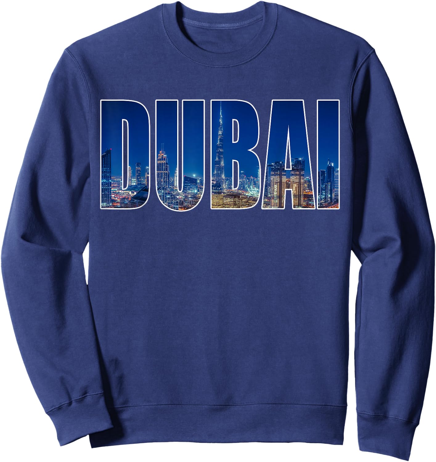 Dubai UAE Urban Skyline Photography Font Sweatshirt - Sweatshirt | Navy