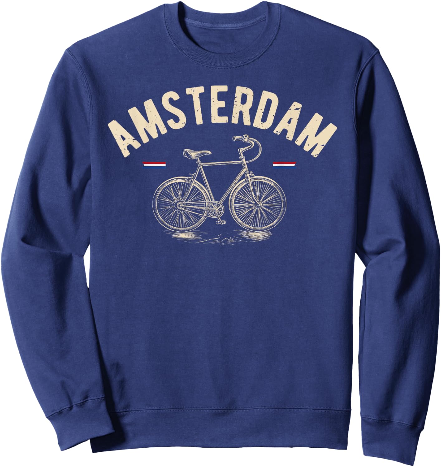 Vintage Bicycle Amsterdam Netherlands | Bike Lover Sweatshirt - Sweatshirt | Navy