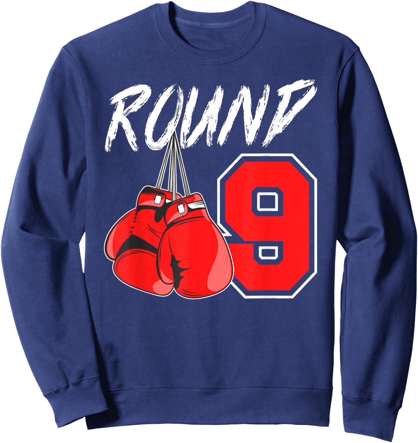 9th Birthday Boxing Boy 9 Year Old Boxer Bday Party Sweatshirt - Sweatshirt | Navy