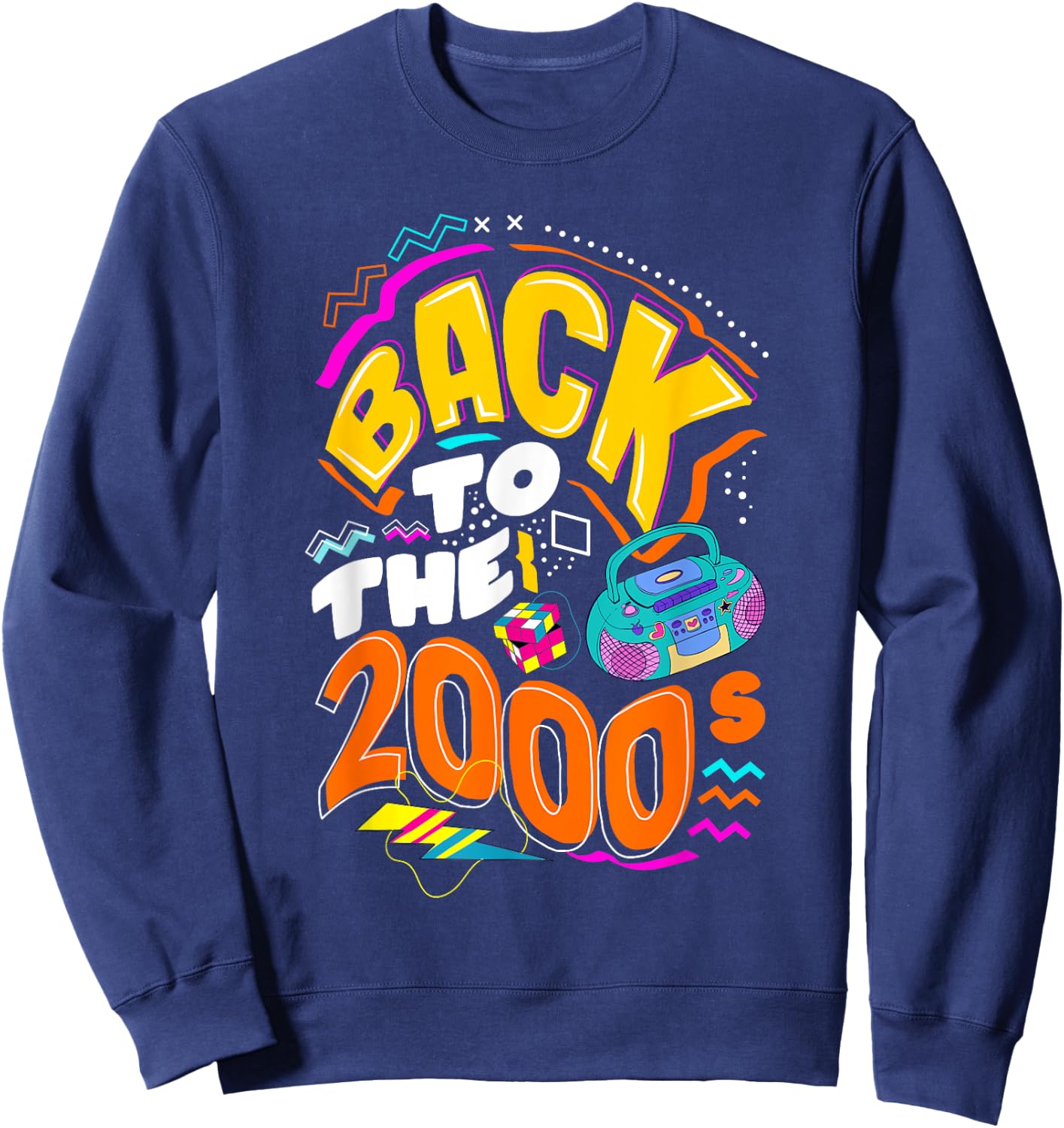 Back to the 2000's vintage two-thousands retro 00s Sweatshirt - Sweatshirt | Navy