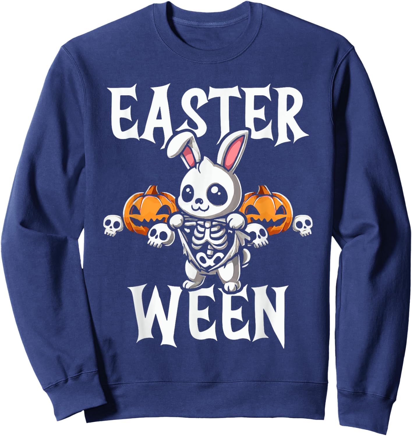 Easter Ween Skeleton Bunny Halloween Theme Sweatshirt - Sweatshirt | Navy