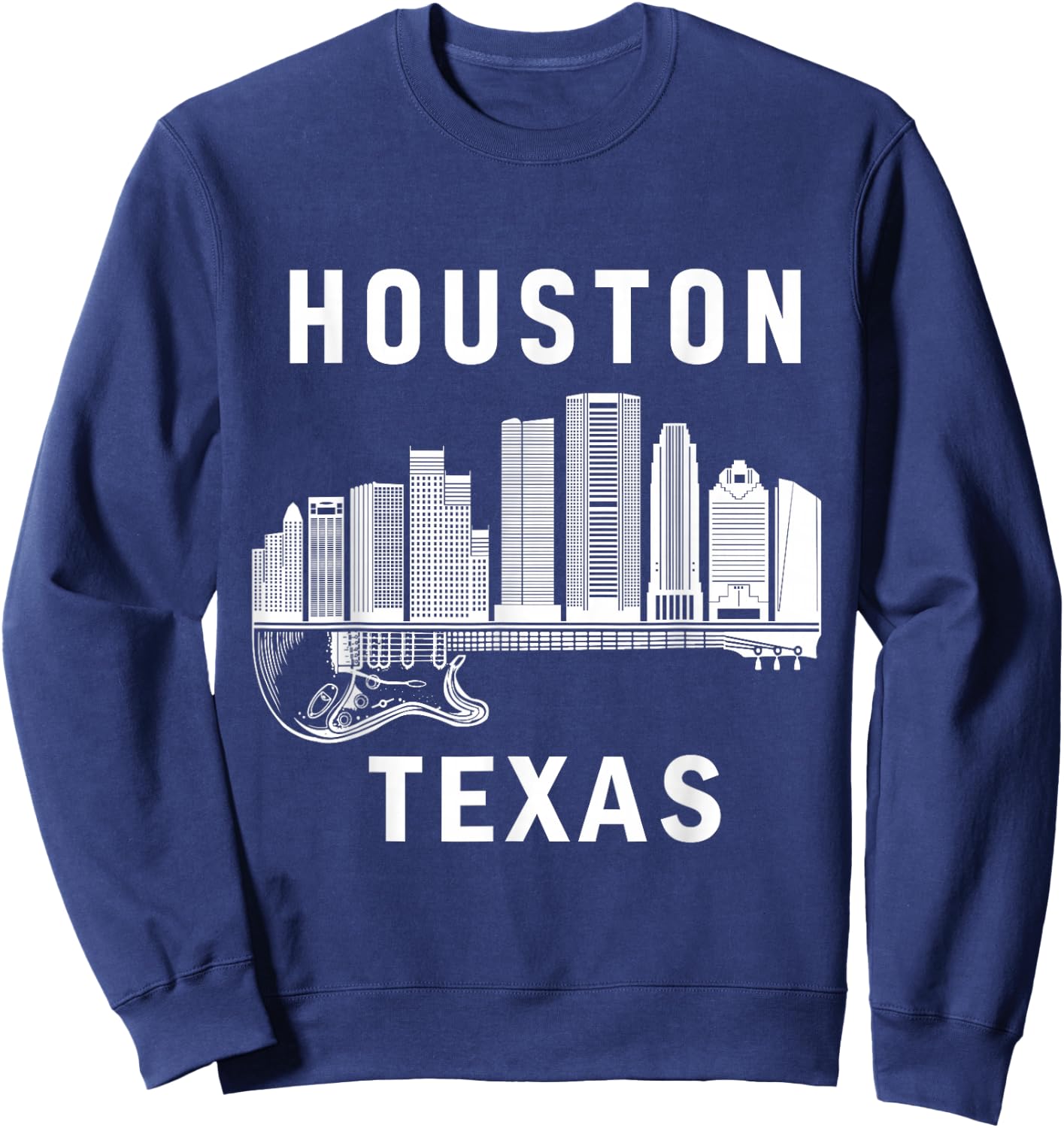 Houston City Skyline Music Texas Souvenir Houston Sweatshirt - Sweatshirt | Navy