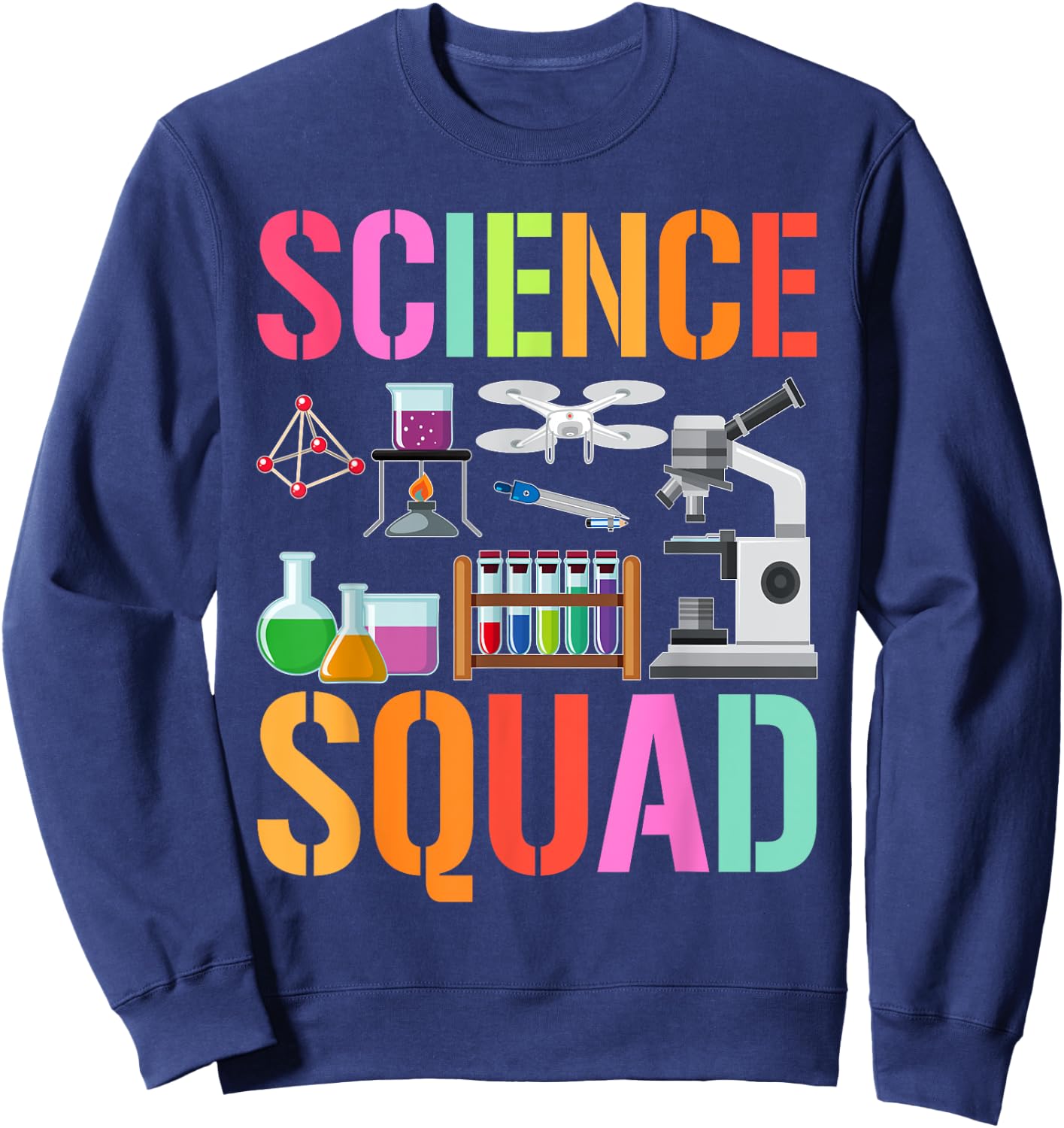 Vintage SCIENCE SQUAD Technology Teacher Team Student STEM Sweatshirt - Sweatshirt | Navy