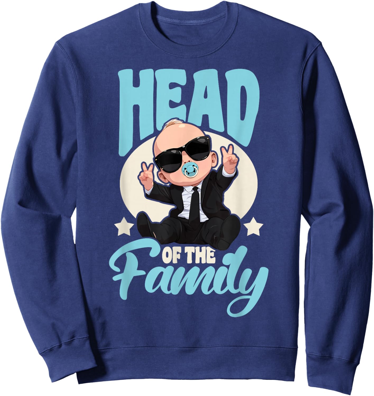 Baby Boss Head of The Family Like A Boss Kids Sweatshirt - Sweatshirt | Navy