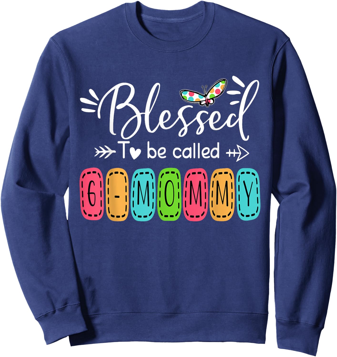 Blessed To Be Called Gmommy Stitch Patch, Gift Sweatshirt - Sweatshirt | Navy