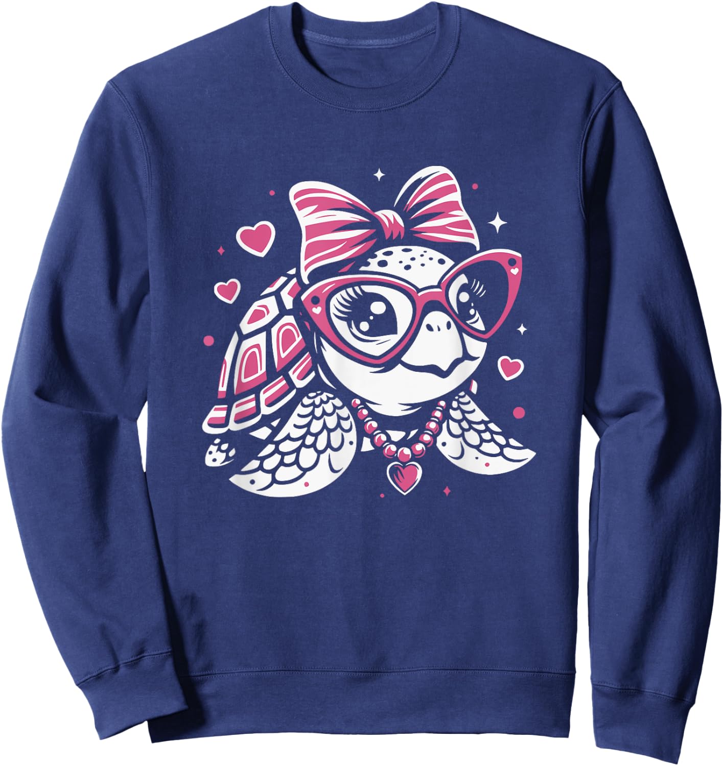 Cute Sea Turtle For Girls Graphic Art Design Sweatshirt - Sweatshirt | Navy