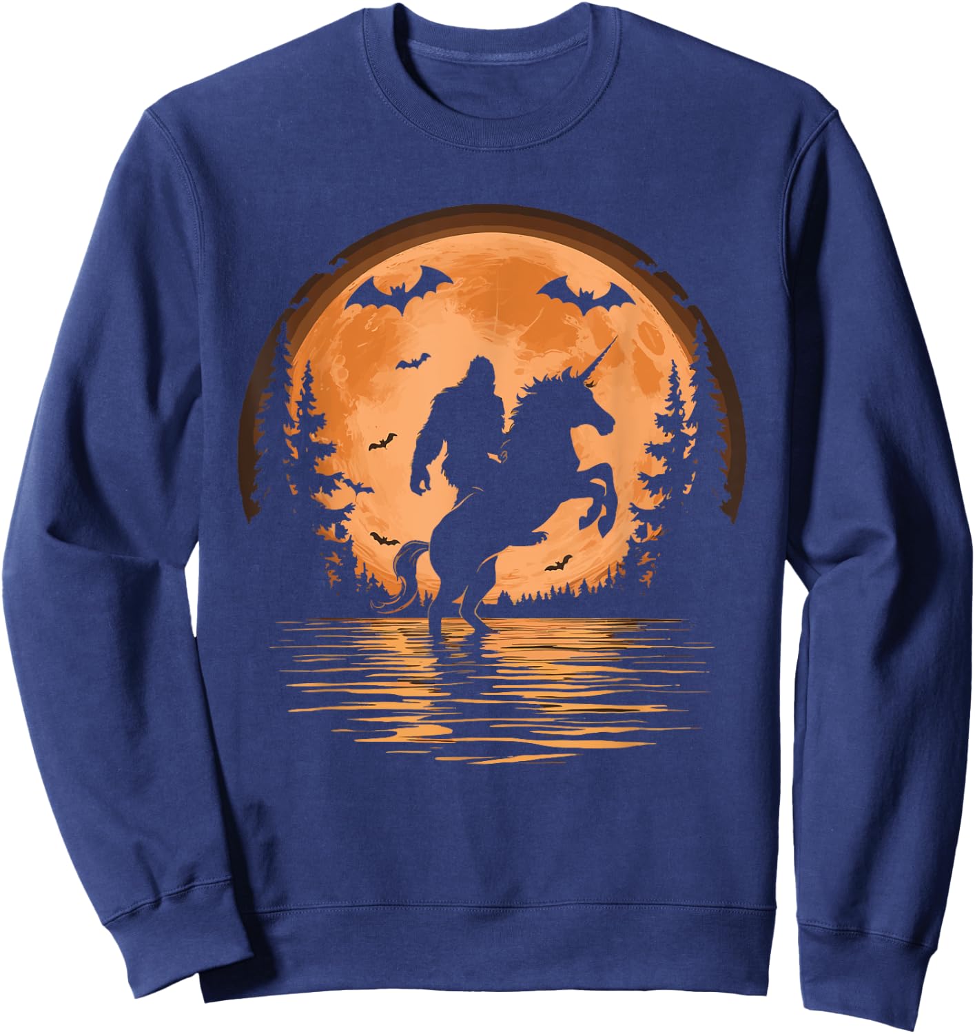 Bigfoot Riding Unicorn Sweatshirt - Sweatshirt | Navy