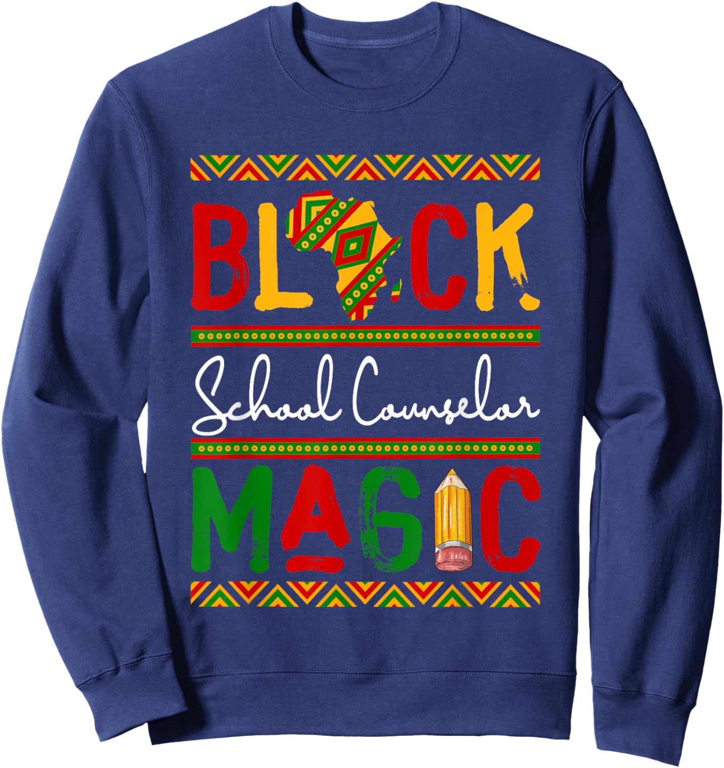 Black Costume School Counselor Proud Black History Month Sweatshirt - Sweatshirt | Navy