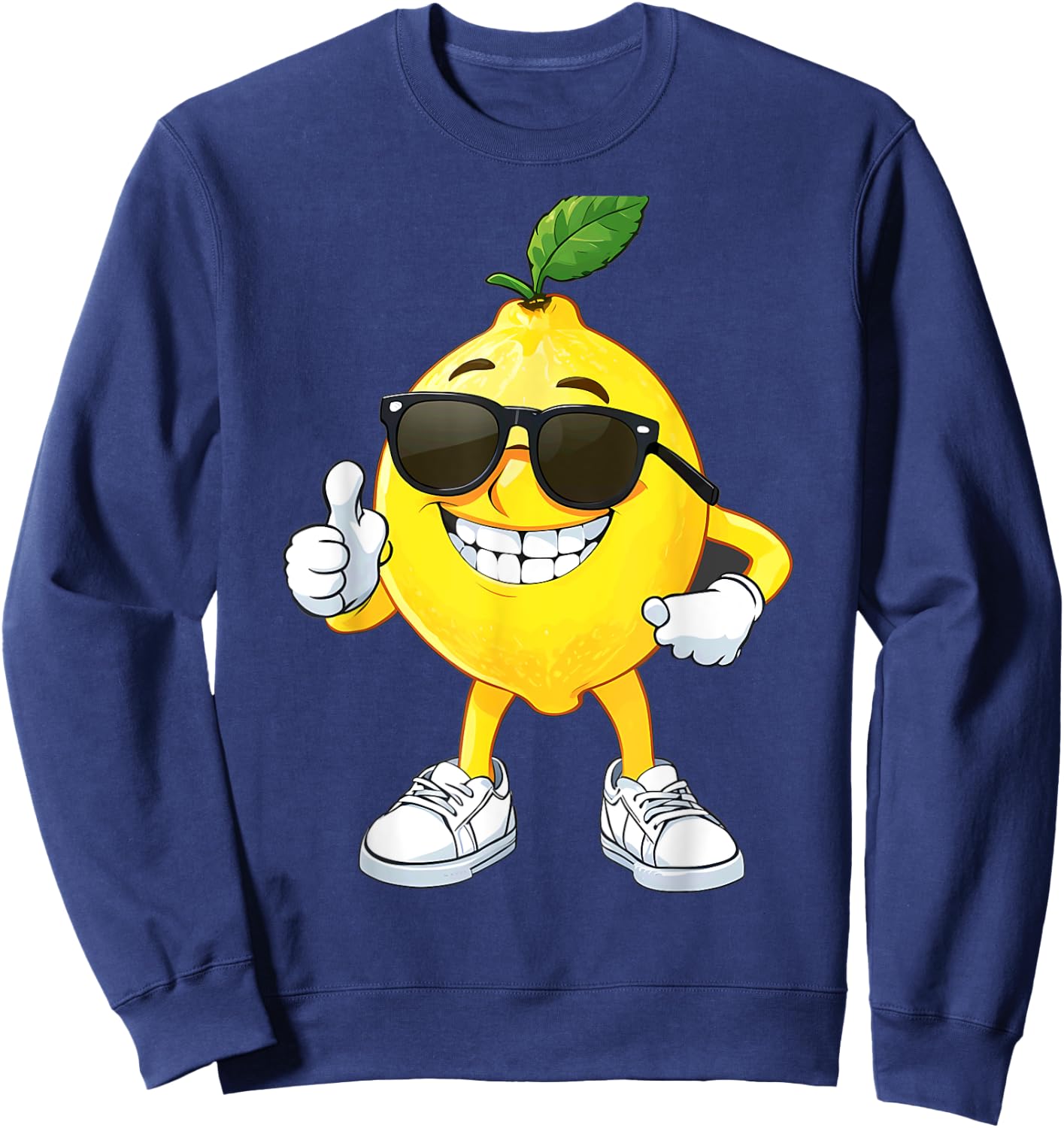 Happy Lemon Wearing Sunglasses Halloween Costume Sweatshirt - Sweatshirt | Navy