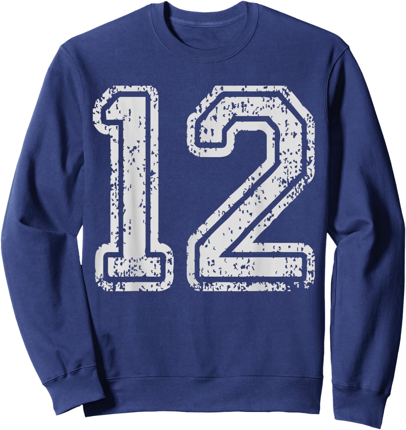 Team Jersey Uniforms Number 12 Twelve School Sports Birthday Sweatshirt - Sweatshirt | Navy