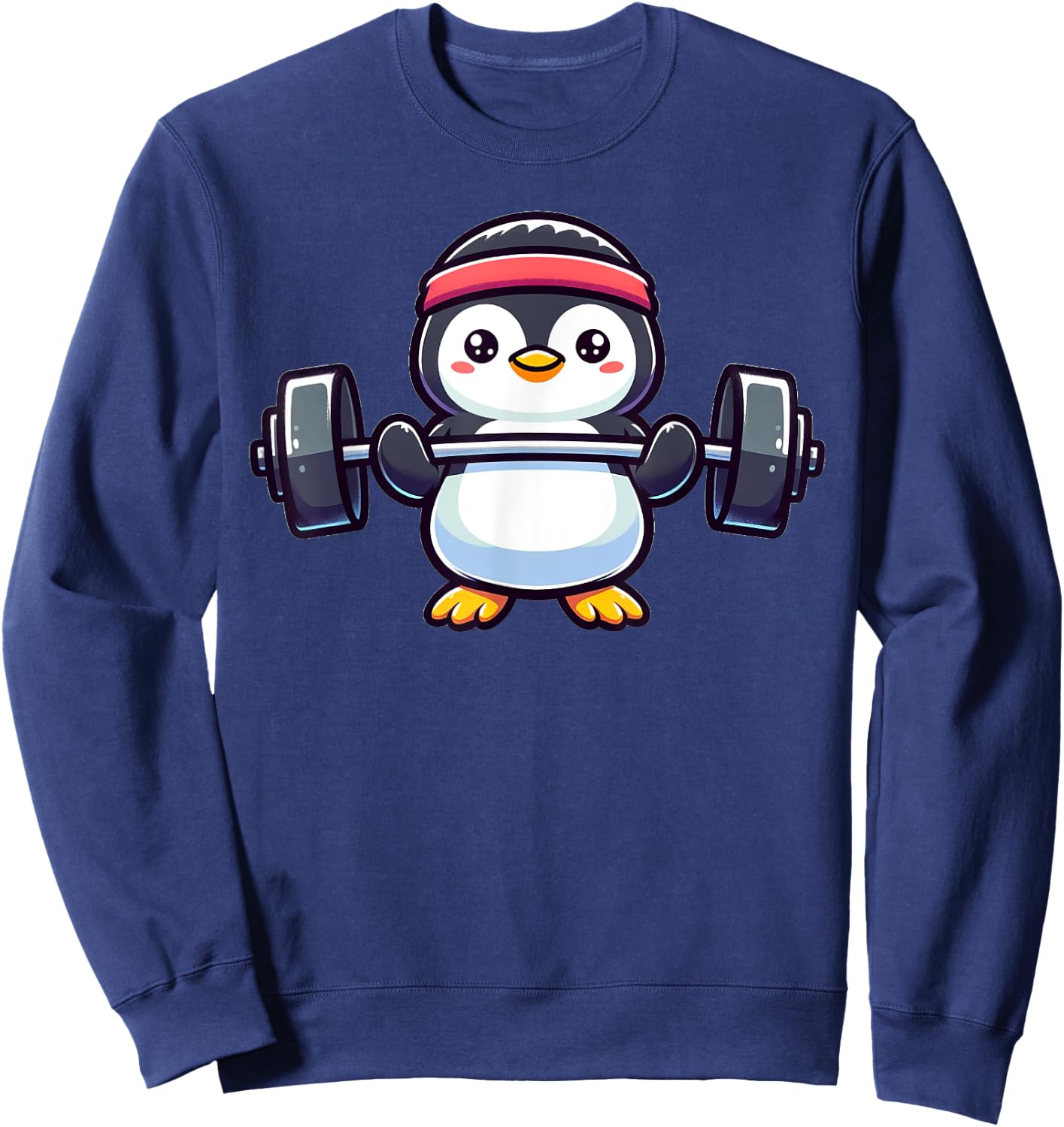 Penguin Powerlifting Weightlifting Gym Workout Sweatshirt - Sweatshirt | Navy