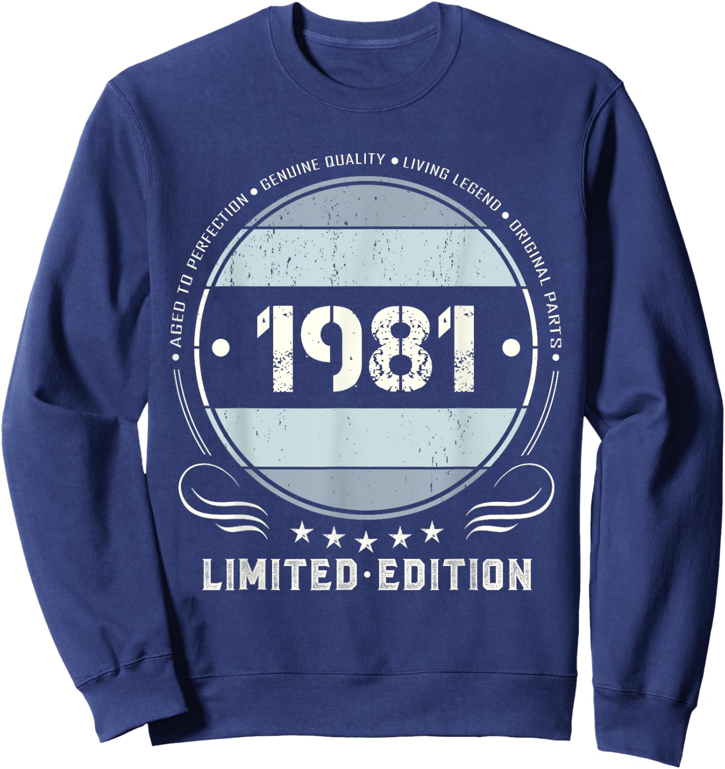 Vintage 1981 T Shirts Retro Funny 1981 Birthday Sweatshirt - Sweatshirt | Navy