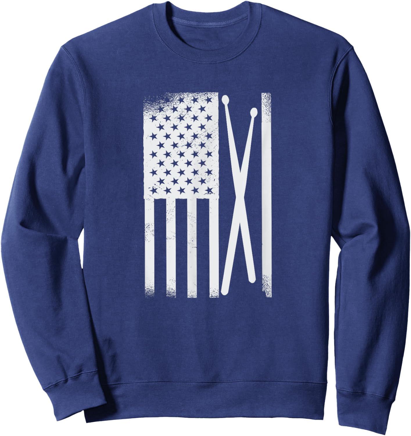 American Flag Drumsticks USA Drummers Vintage Drum Sticks Kids Men Sweatshirt - Sweatshirt | Navy