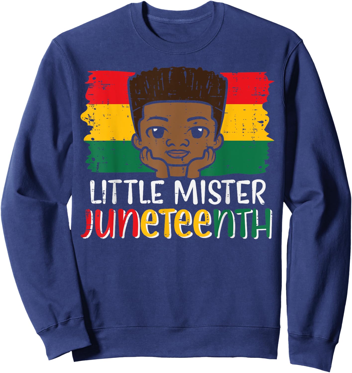 Little Mister Juneteenth African Boy Toddler Boys Kids Youth Sweatshirt - Sweatshirt | Navy