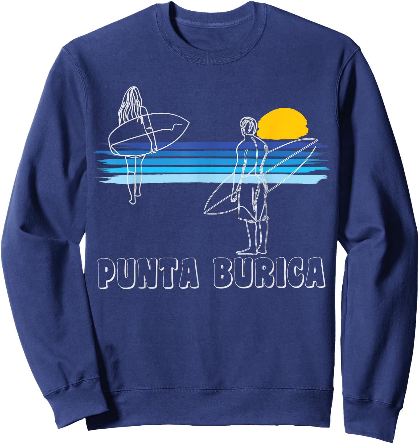 Punta Burica Surfing Beach Surf Guy Girl Sweatshirt - Sweatshirt | Navy