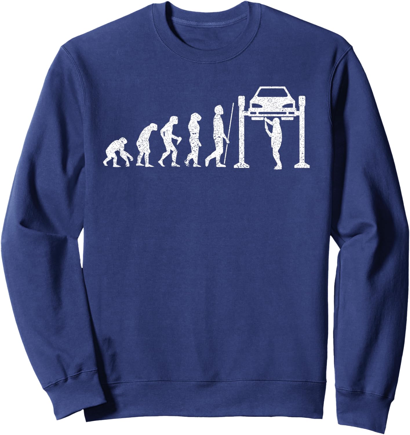 Funny Mechanic Shirt Evolution Mechanics Gift Sweatshirt - Sweatshirt | Navy