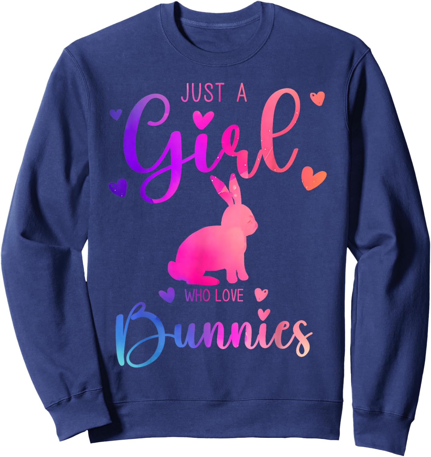 Just a Girl Who Loves Bunnies Dress and Kids Sweatshirt - Sweatshirt | Navy