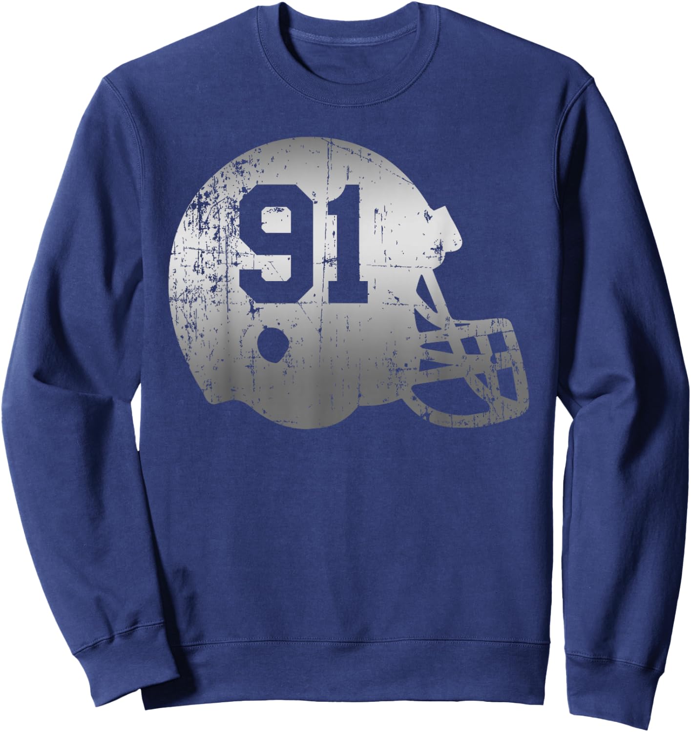 Vintage Football 91 Jersey Number Sweatshirt - Sweatshirt | Navy