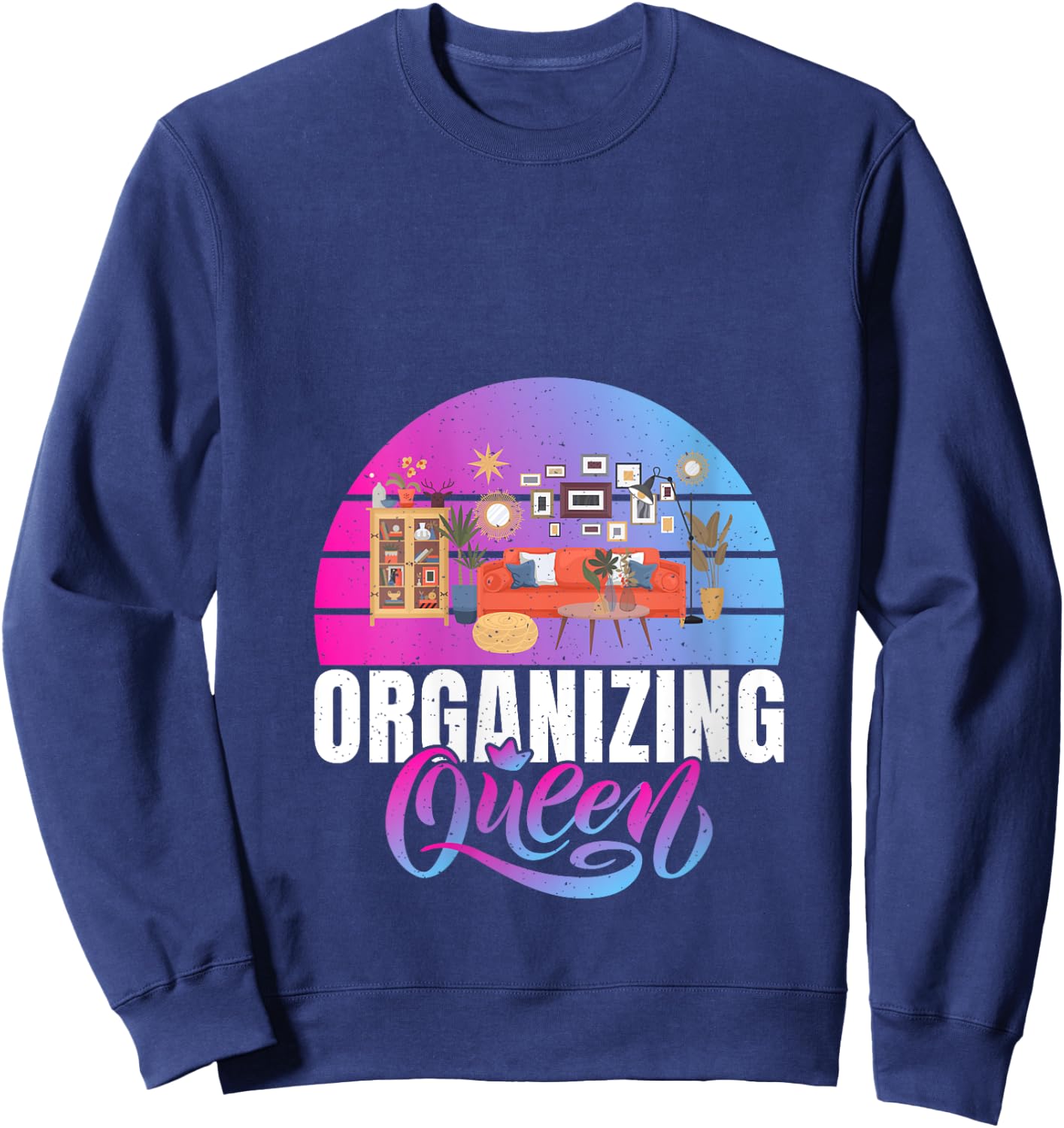 Organizing Queen Organizer V-Neck Sweatshirt - Sweatshirt | Navy