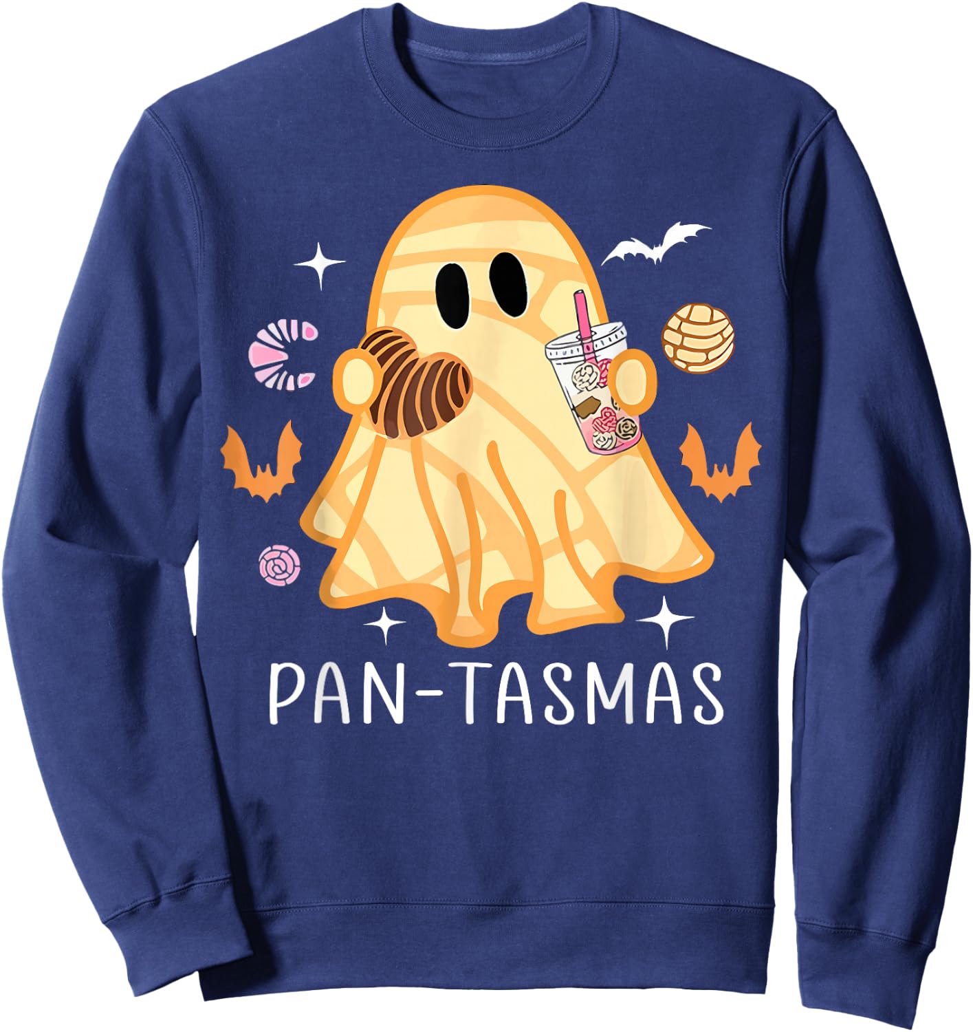 Pantasmas Ghost Funny Spooky Conchas Mexican Ghost Halloween Sweatshirt - Sweatshirt | Navy