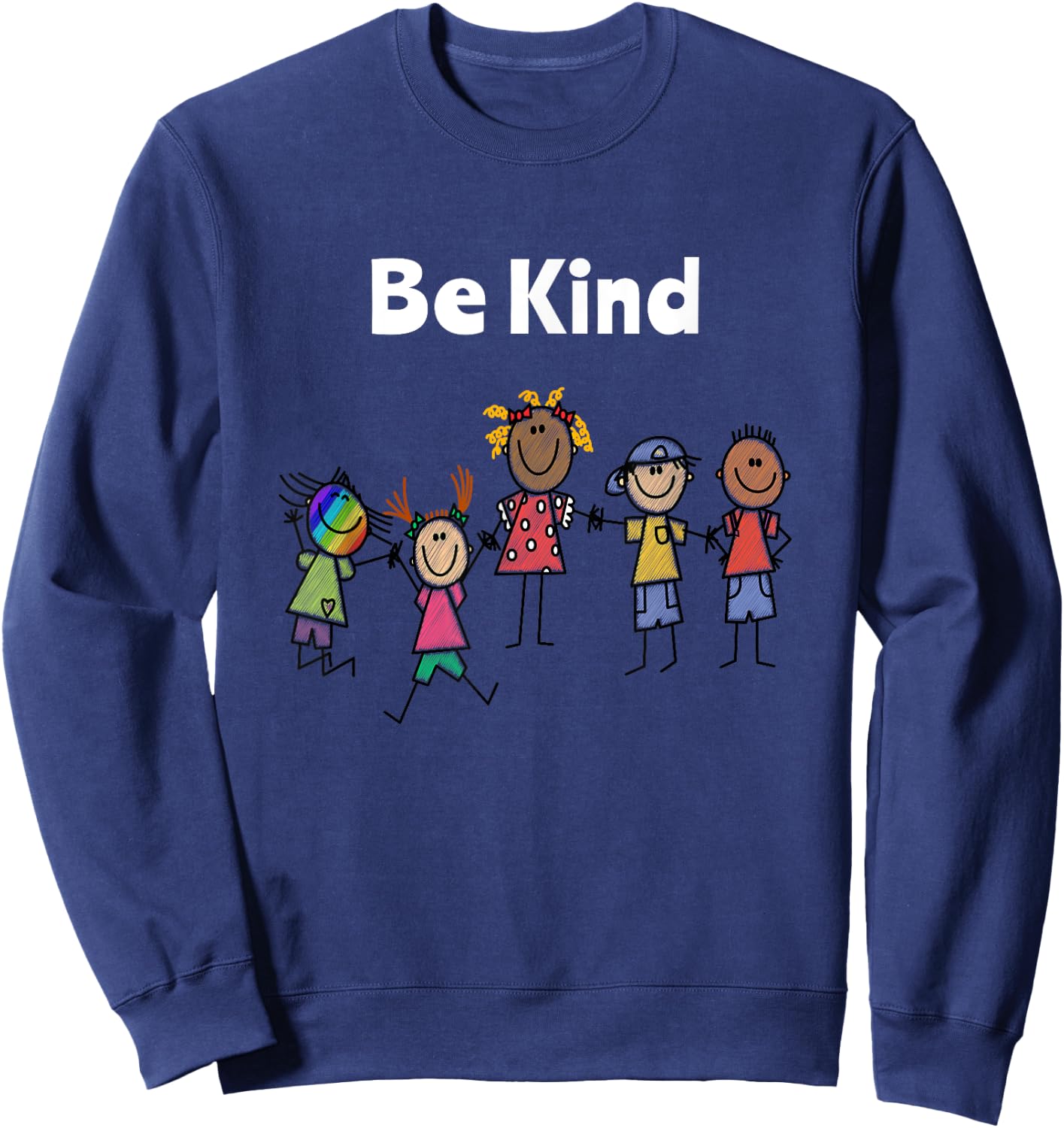 JGCreates School Be Kind Equality Inspirational for Teachers and Kids Sweatshirt - Sweatshirt | Navy
