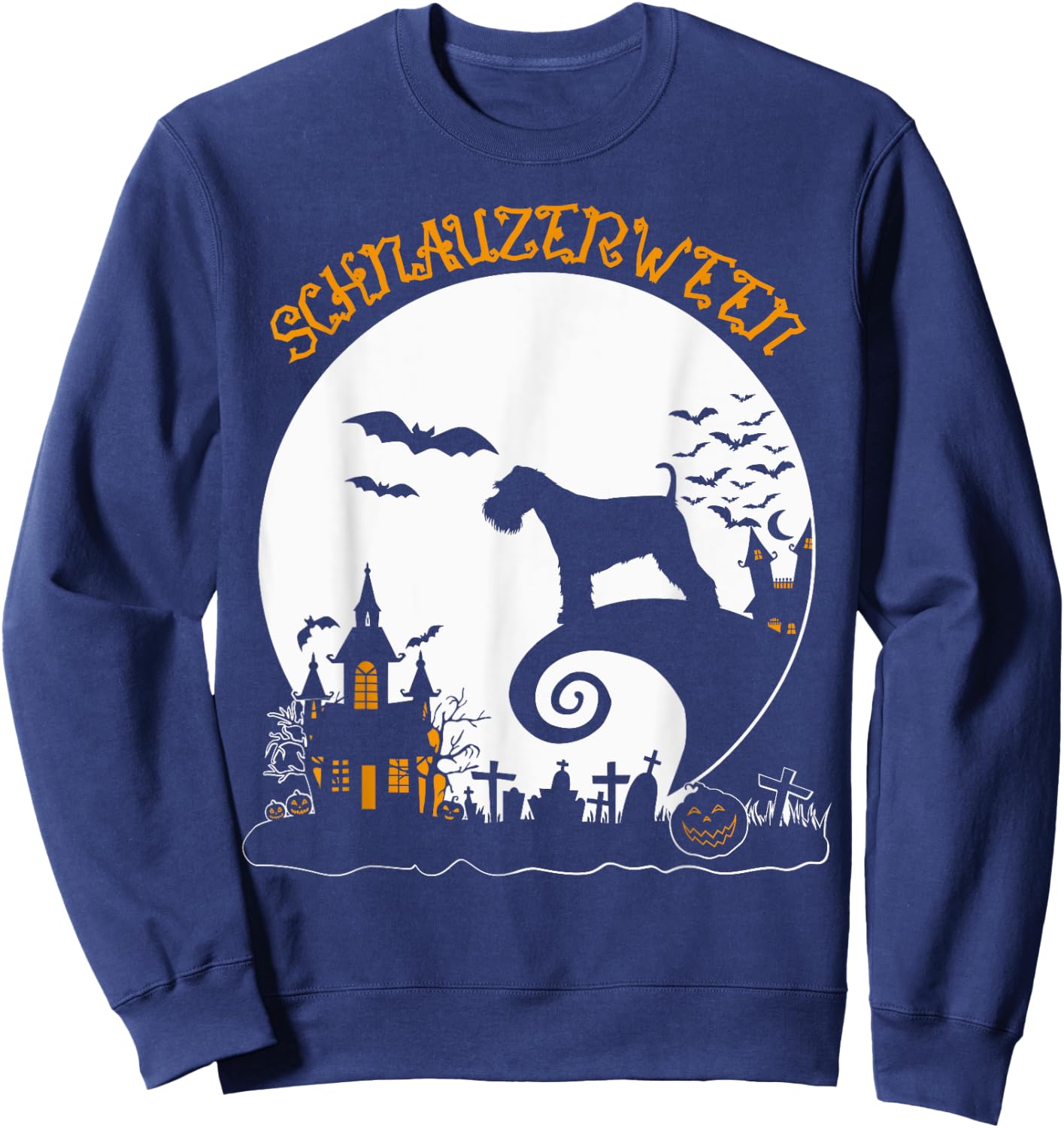 Cute Schnauzer Halloween Dog Mom Lover Schnauzerween Sweatshirt - Sweatshirt | Navy