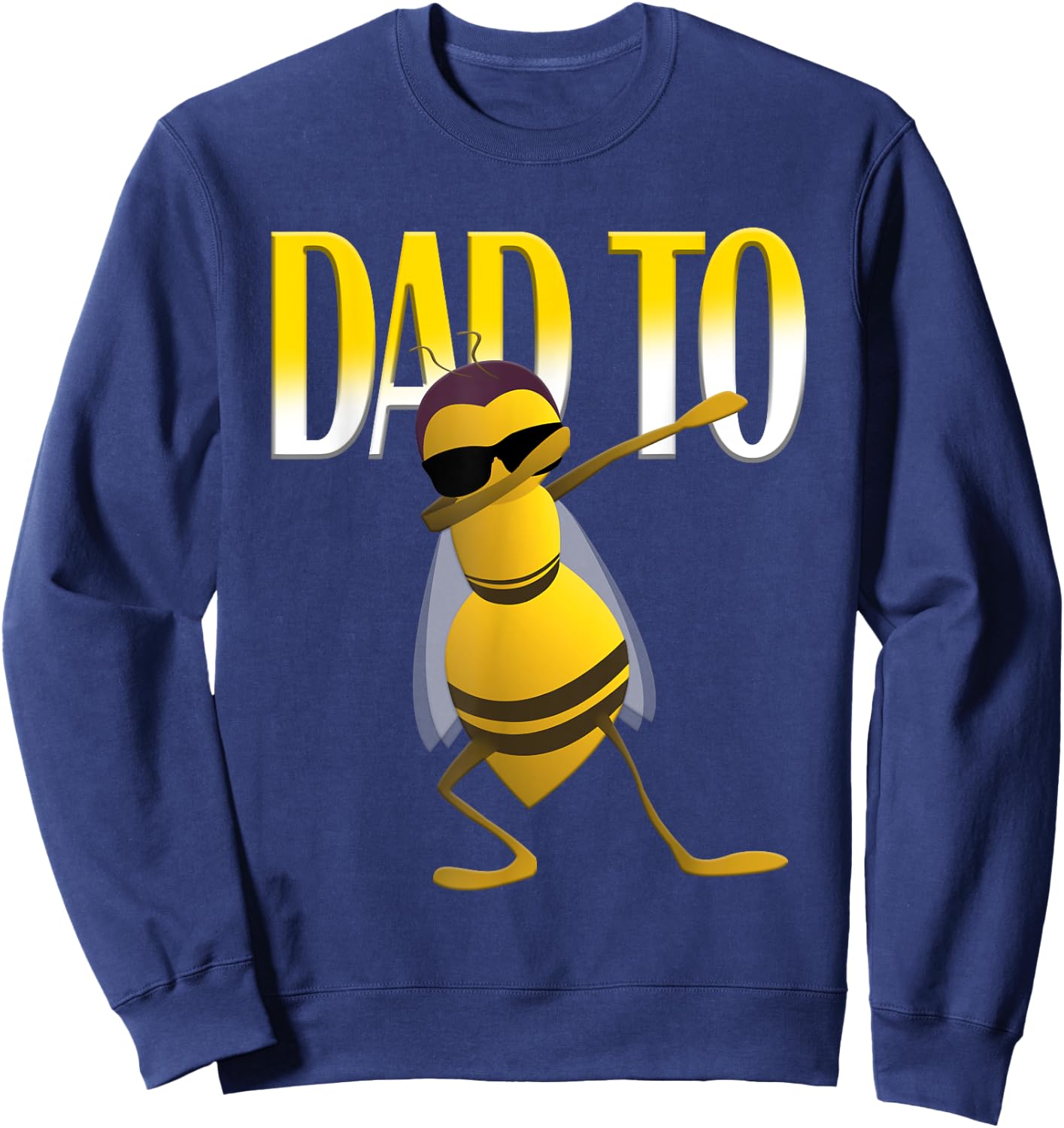 Dabbing Bee Funny Dad To Be Shirt Sweatshirt - Sweatshirt | Navy
