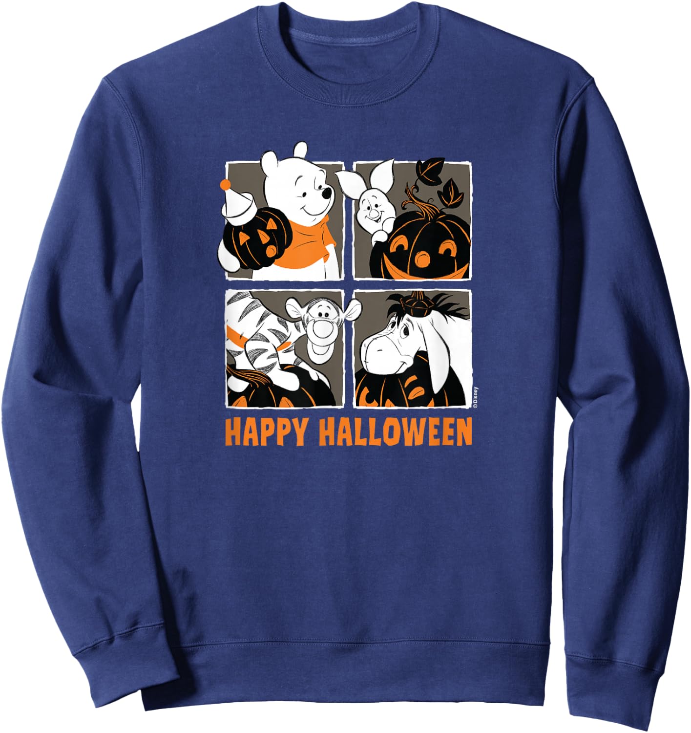 Winnie the Pooh - Happy Halloween Grid Sweatshirt - Sweatshirt | Navy