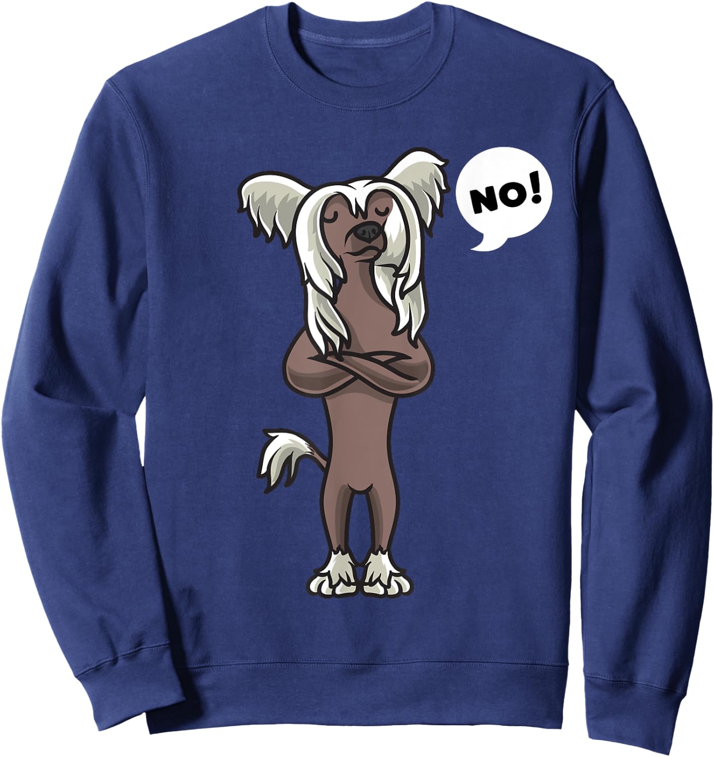 Stubborn Chinese Crested Dog Women Girls Kids Sweatshirt - Sweatshirt | Navy