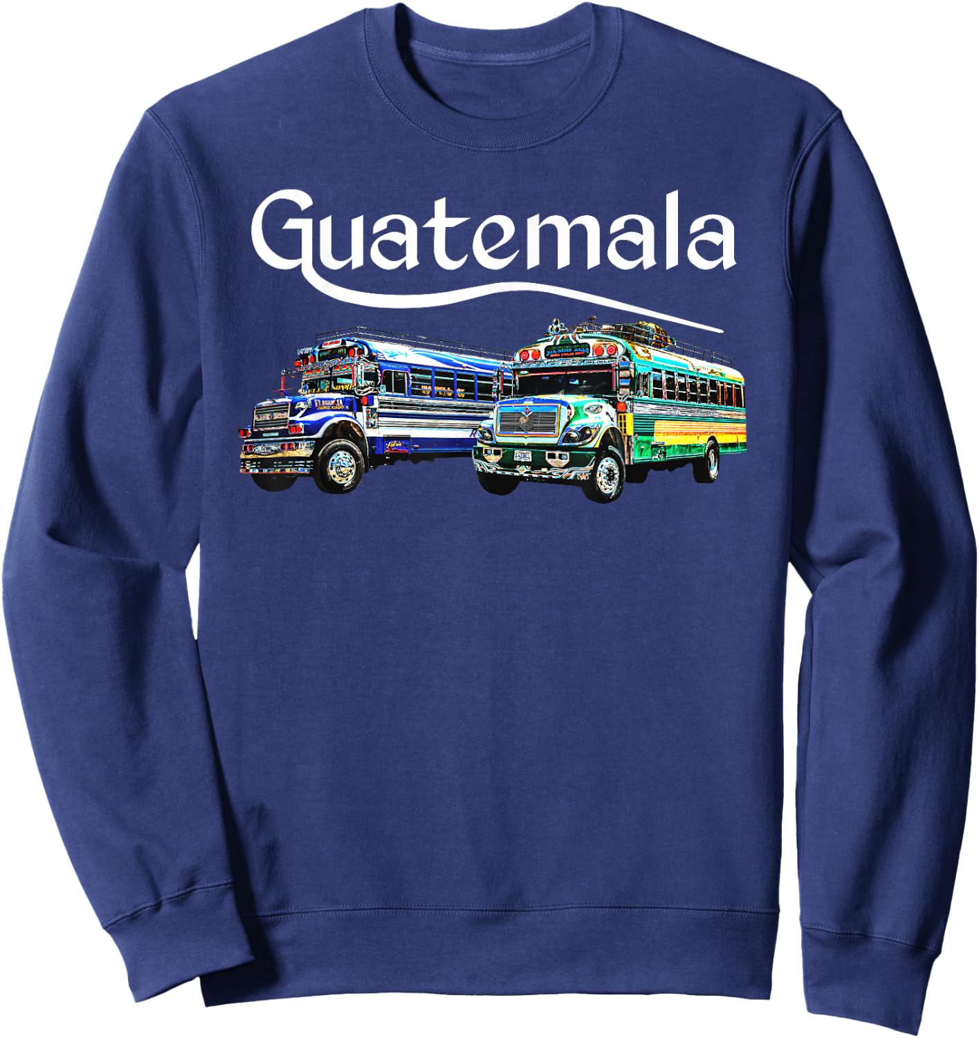 Chicken Bus Guatemala Chapin Quetzal Antigua Tikal Maya 502 Sweatshirt - Sweatshirt | Navy