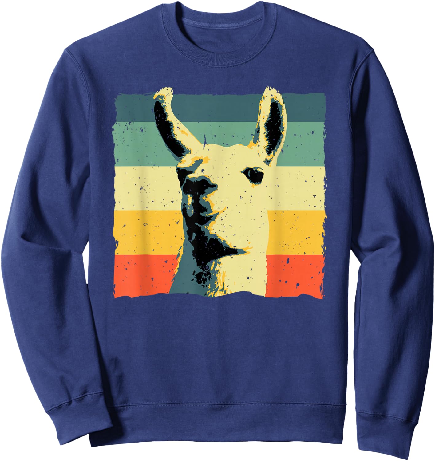Vintage Llama Design Women Boys Girls Alpaca Lovers Sweatshirt - Sweatshirt | Navy