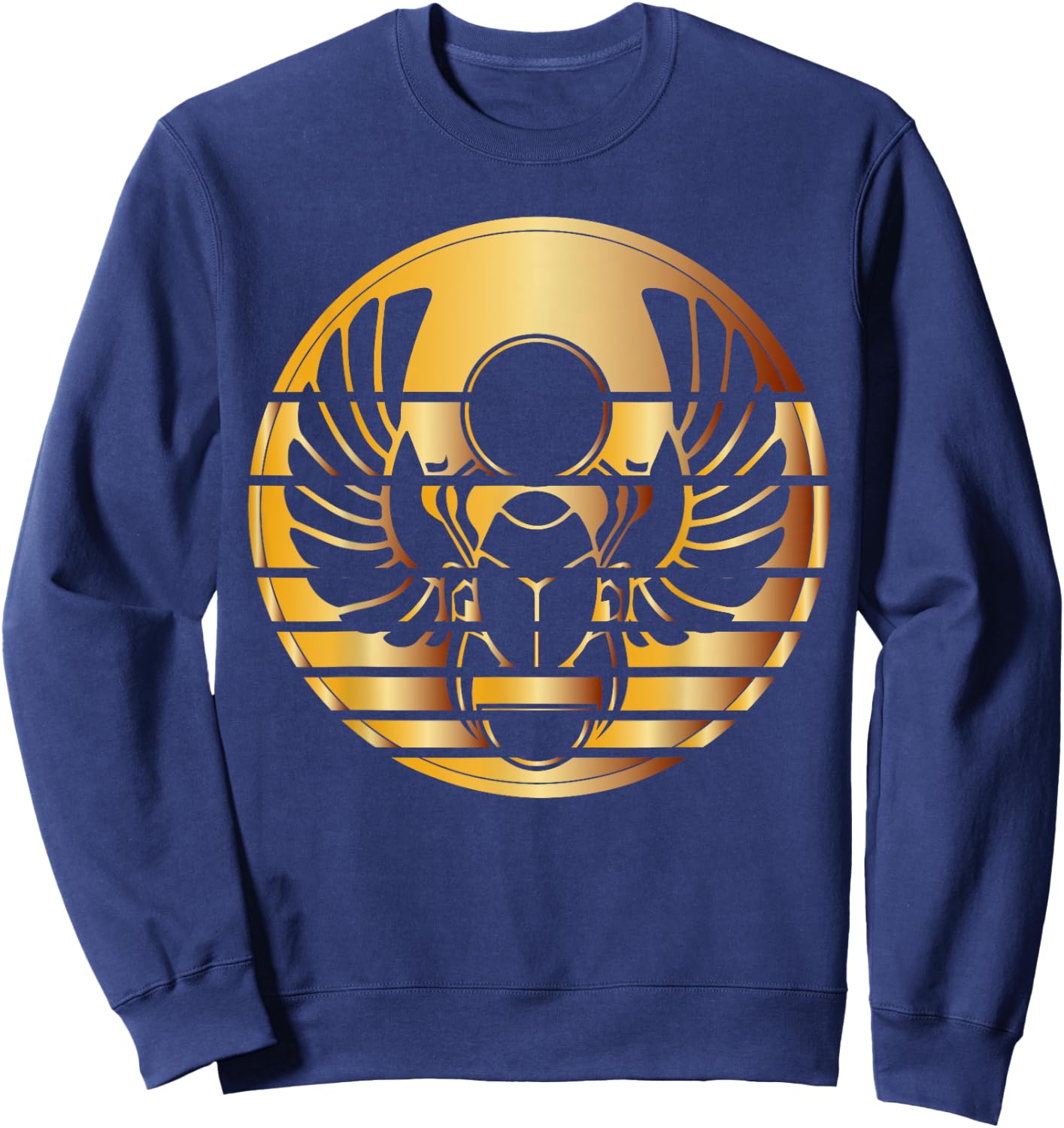 Scarab Beetle Retro Sunset Golden Sweatshirt - Sweatshirt | Navy