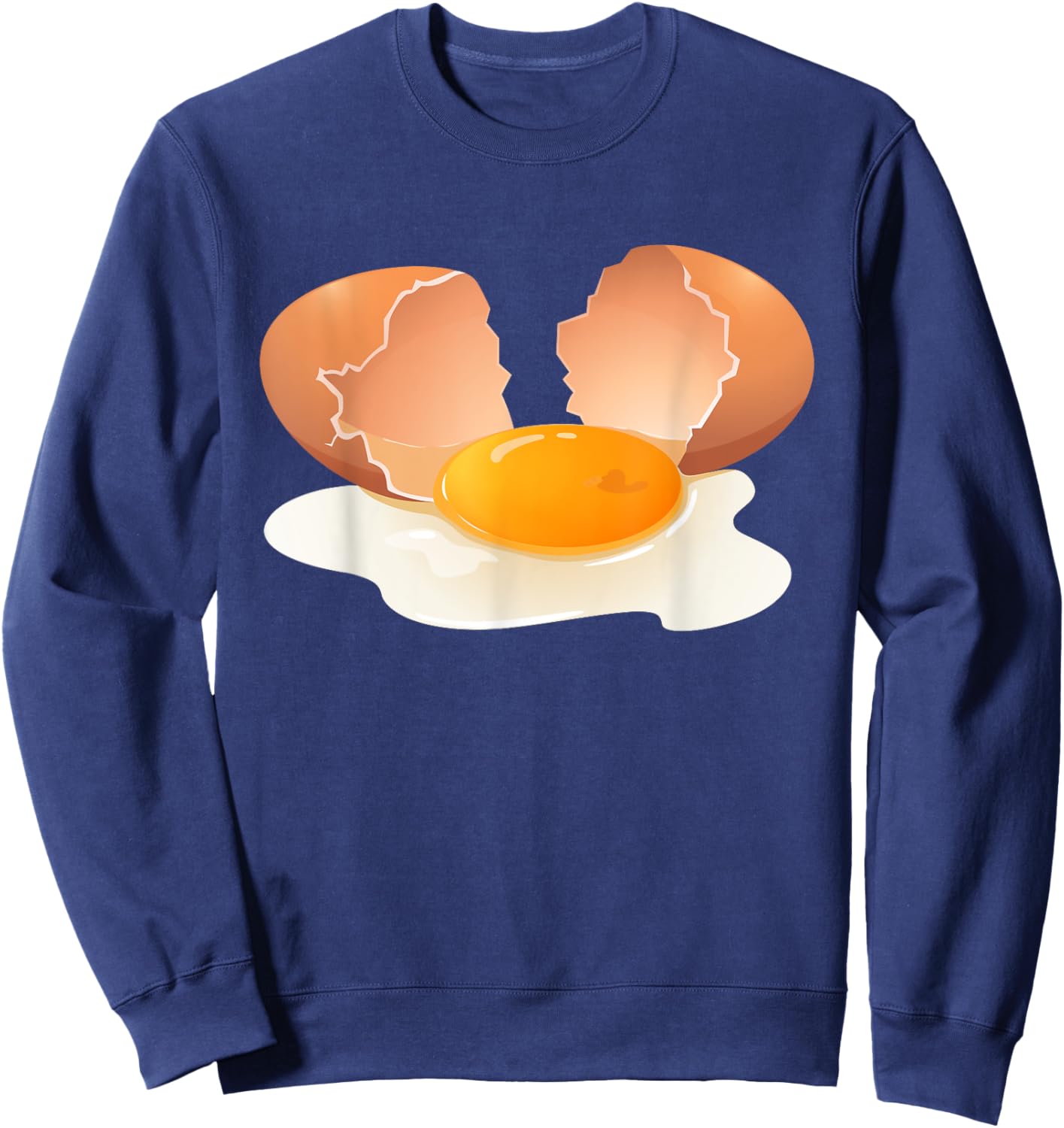Egg Costume Broken egg Funny Christmas, Halloween Food Lover Sweatshirt - Sweatshirt | Navy