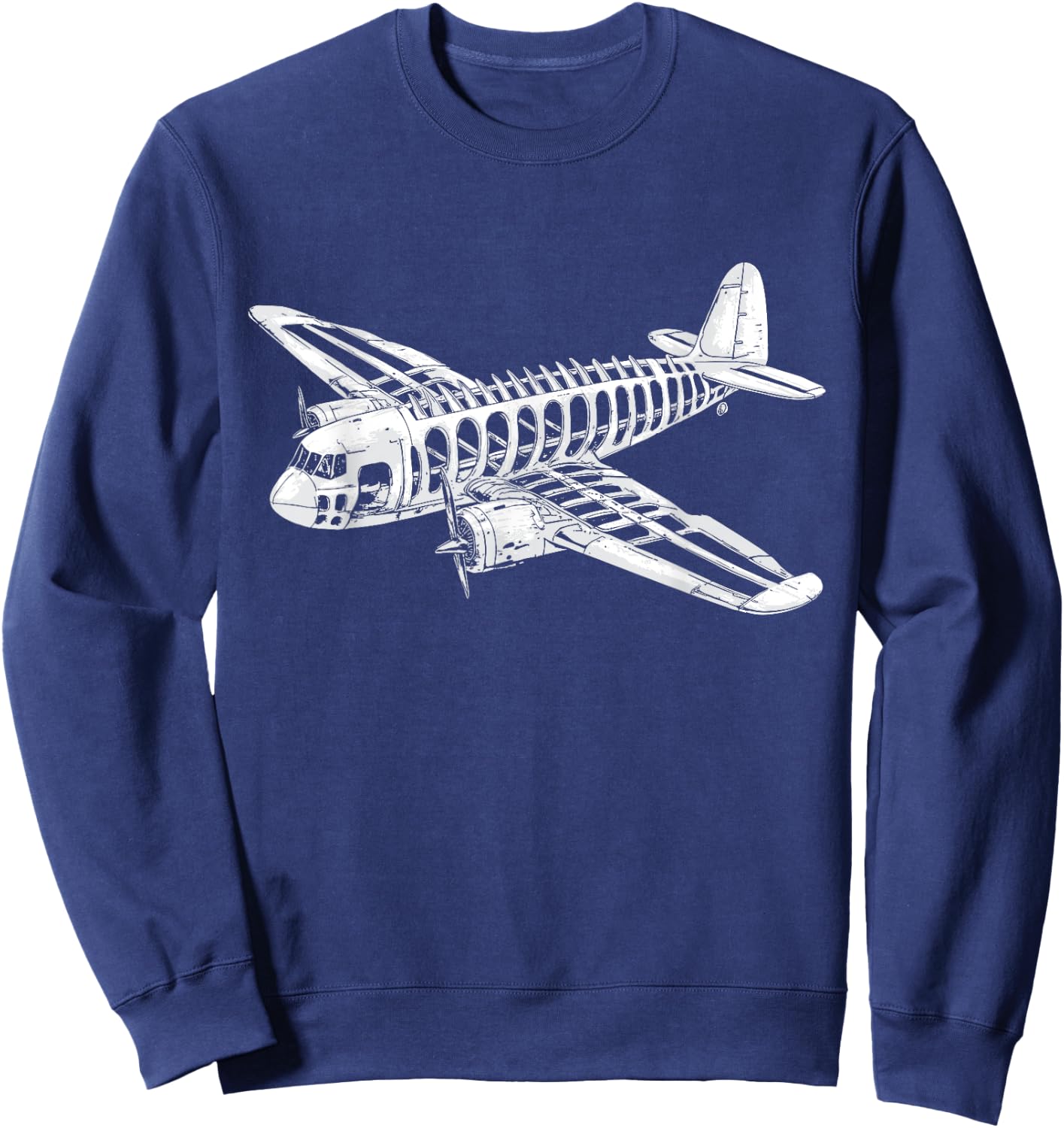 Funny Skeletal Airplane Skeleton Halloween Kids Sweatshirt - Sweatshirt | Navy