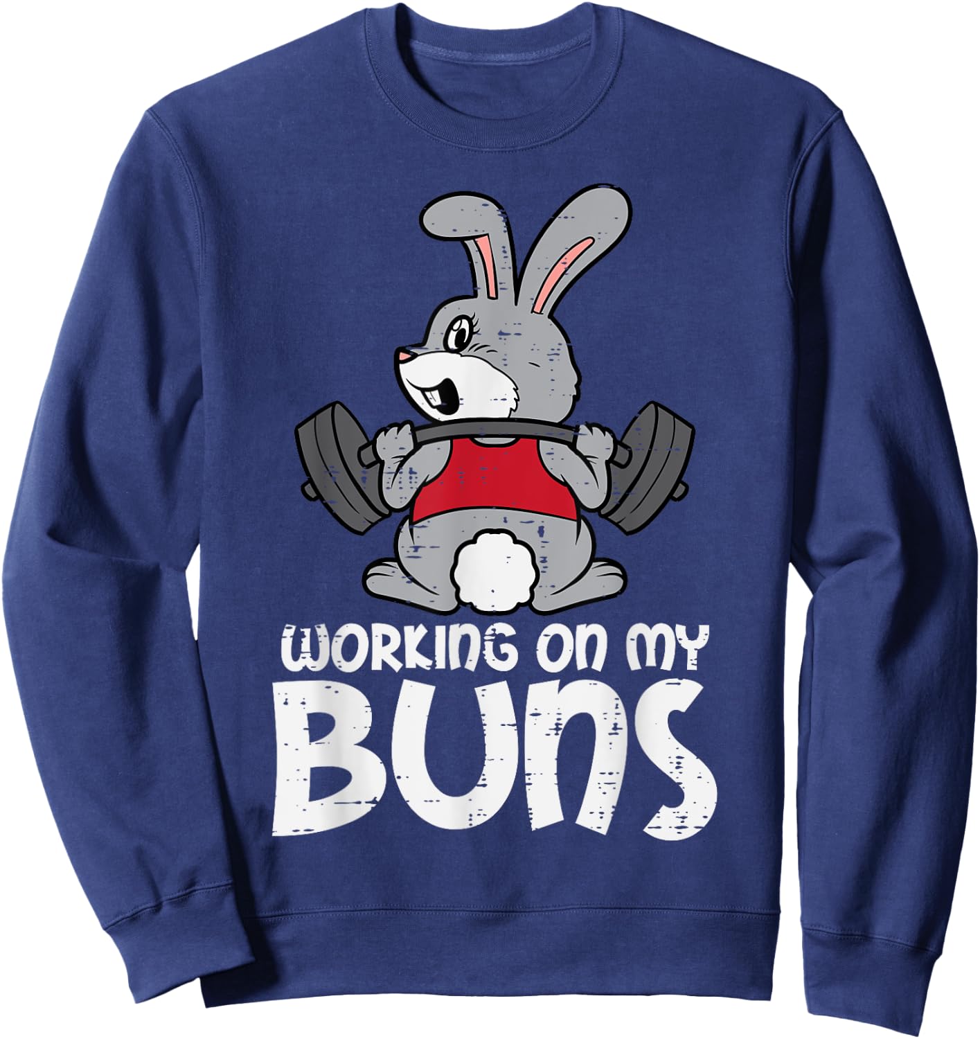 Easter Workout Working On My Buns Bunny Gym Men Women Kids Sweatshirt - Sweatshirt | Navy