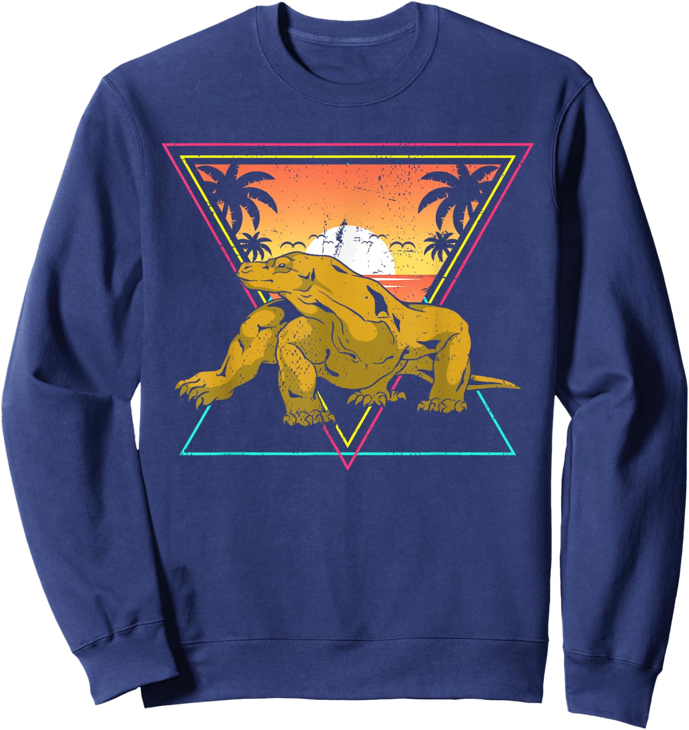 Nature Tropical Lizard Reptile Animal Sunset Komodo Dragon Sweatshirt - Sweatshirt | Navy