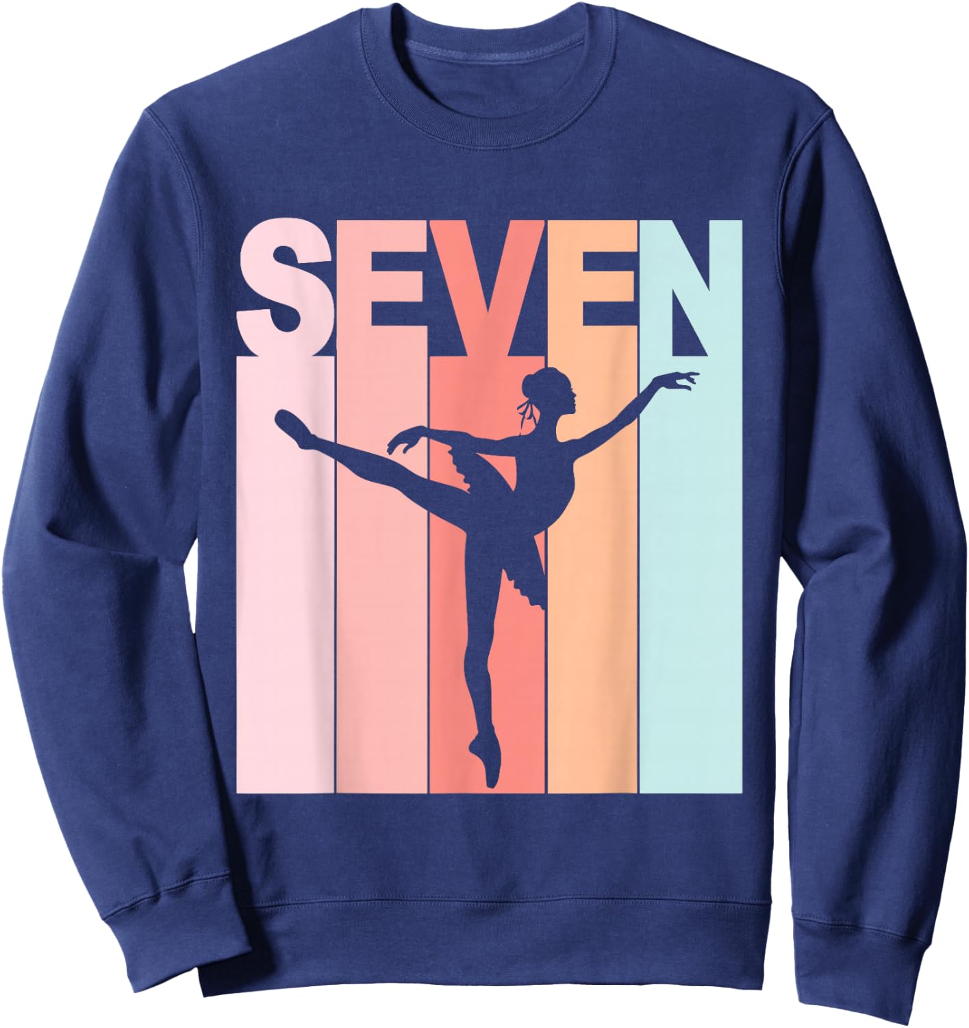7th Birthday Ballet Dancer 7 Year Old Girl Ballerina Sweatshirt - Sweatshirt | Navy