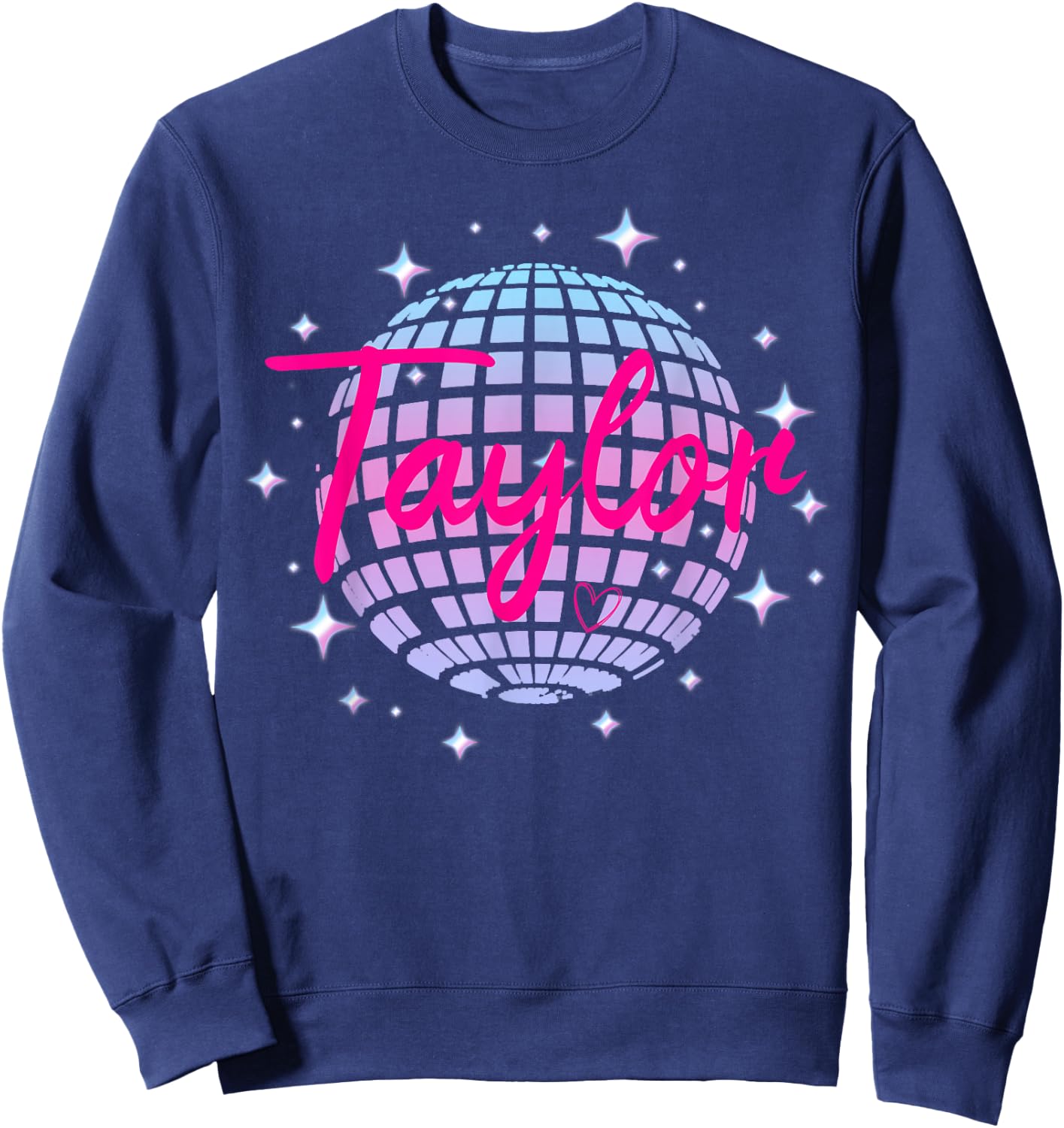 Taylor Personalized Name I Love Taylor Girl Groovy 70's 80's Sweatshirt - Sweatshirt | Navy