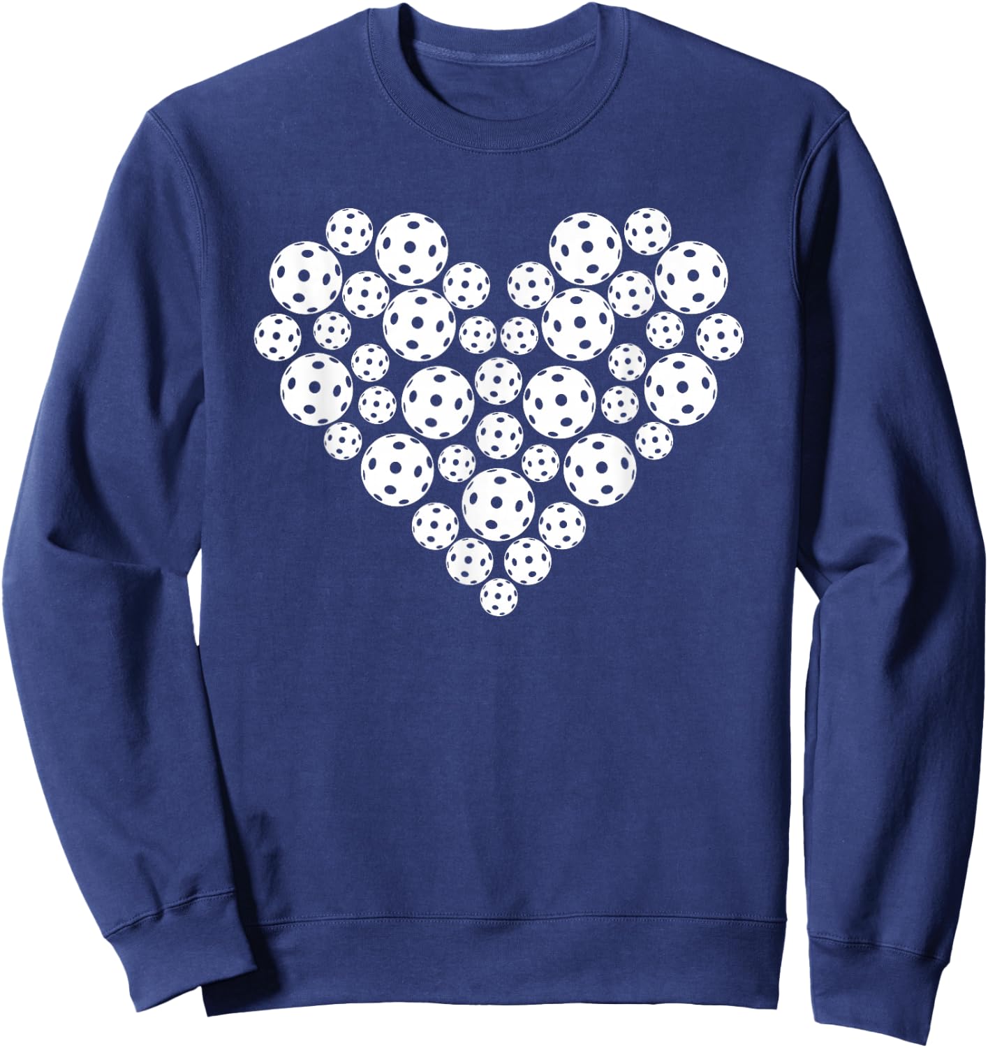 Funny Pickleball Love Heart Shape Valentine Sweatshirt - Sweatshirt | Navy