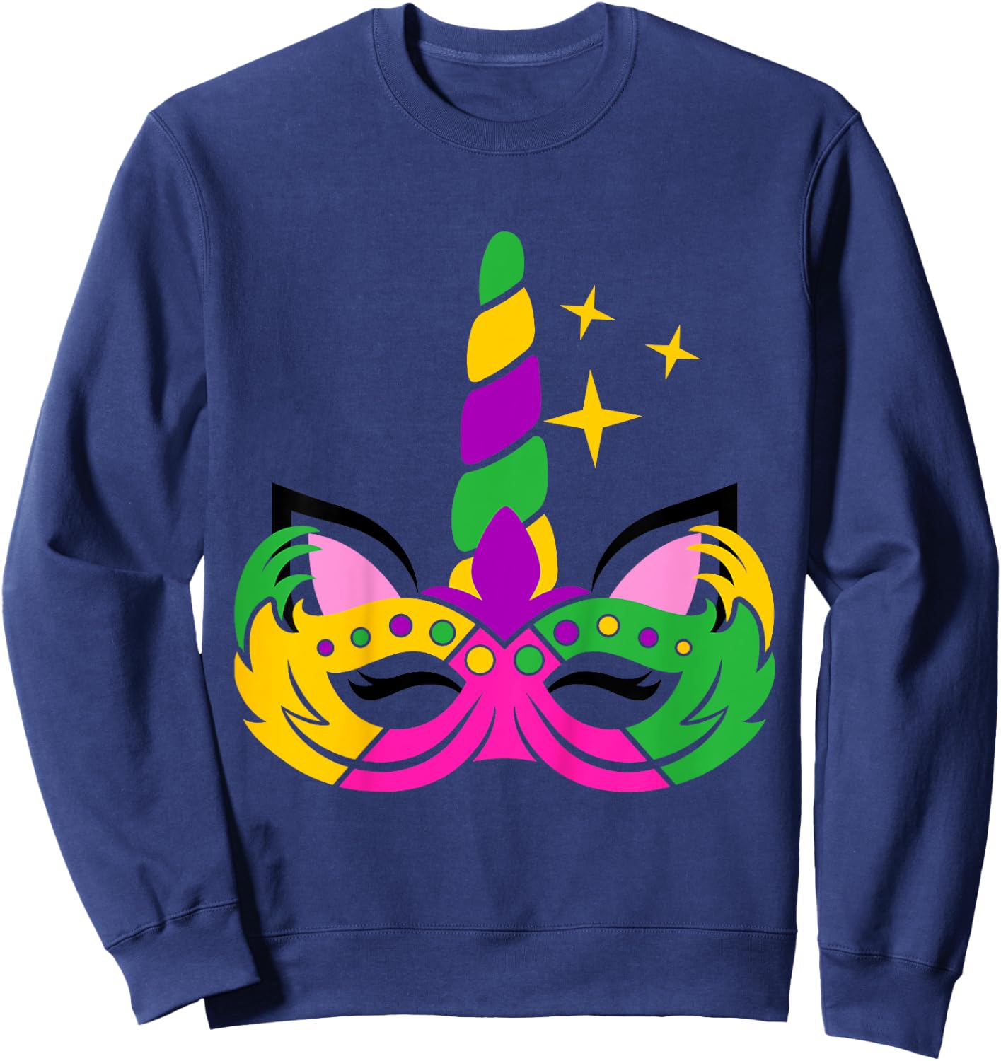 Girls Mardi Gras Unicorn for Baby and Toddler Sweatshirt - Sweatshirt | Navy